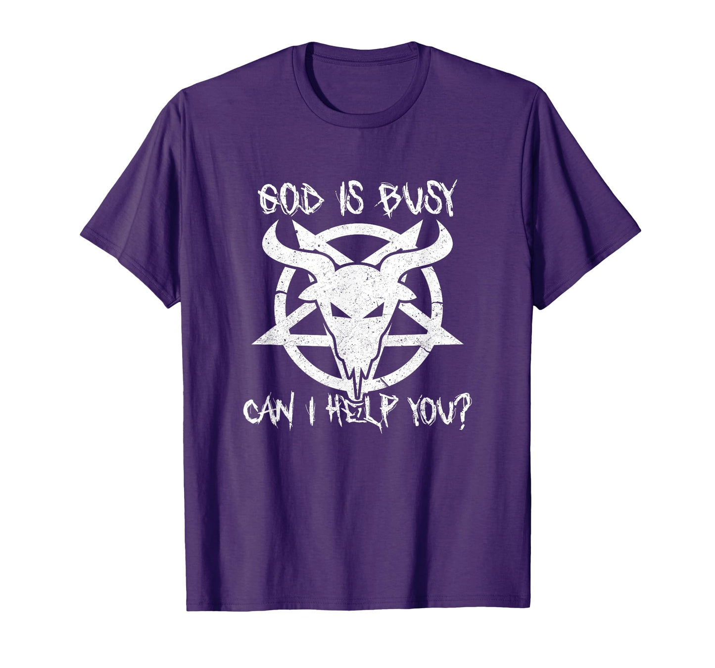God Is Busy Can I Help You Funny Satan Goat Satanic T-Shirt