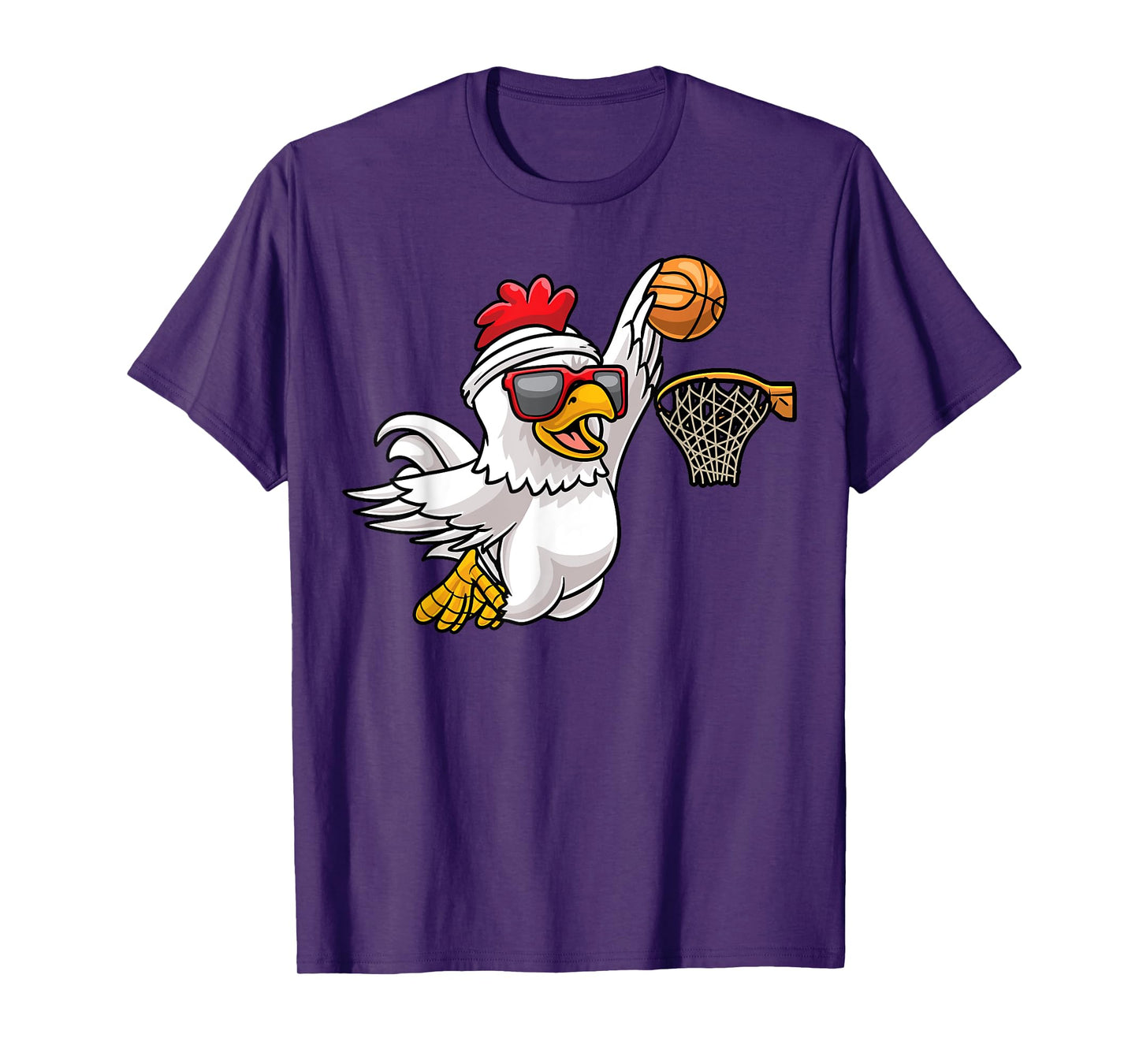 Chicken Playing Basketball Player Game Kids T-Shirt