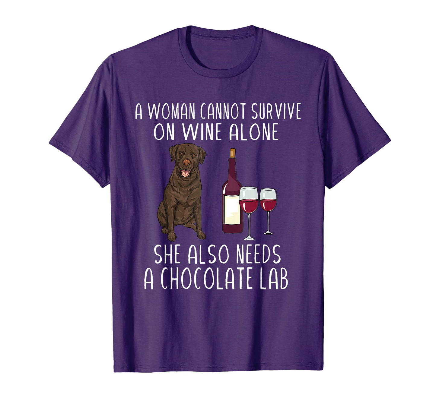 Chocolate Labrador Retriever Dog Wine Chocolate Lab Women T-Shirt