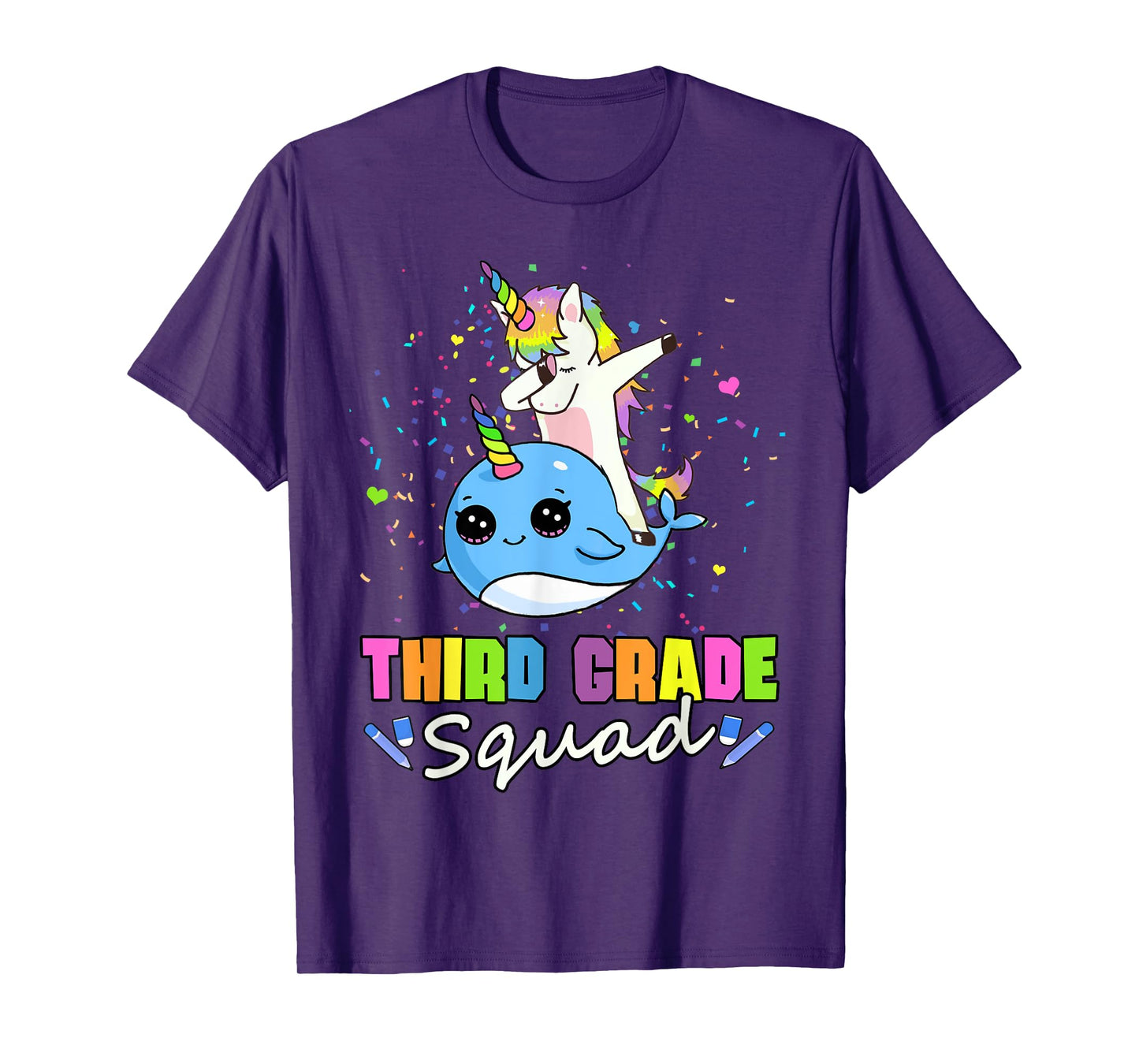 Third Grade Squad Unicorn Narwhal Team 3rd Grade T-Shirt