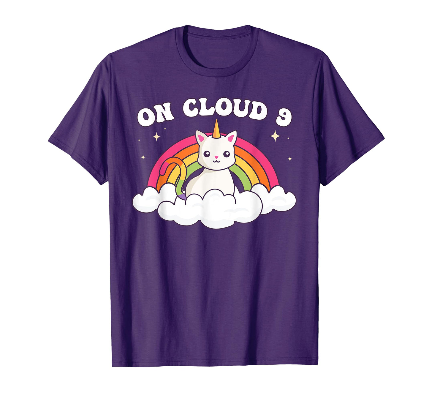9th Birthday Girl Rainbow On Cloud Nine T-Shirt