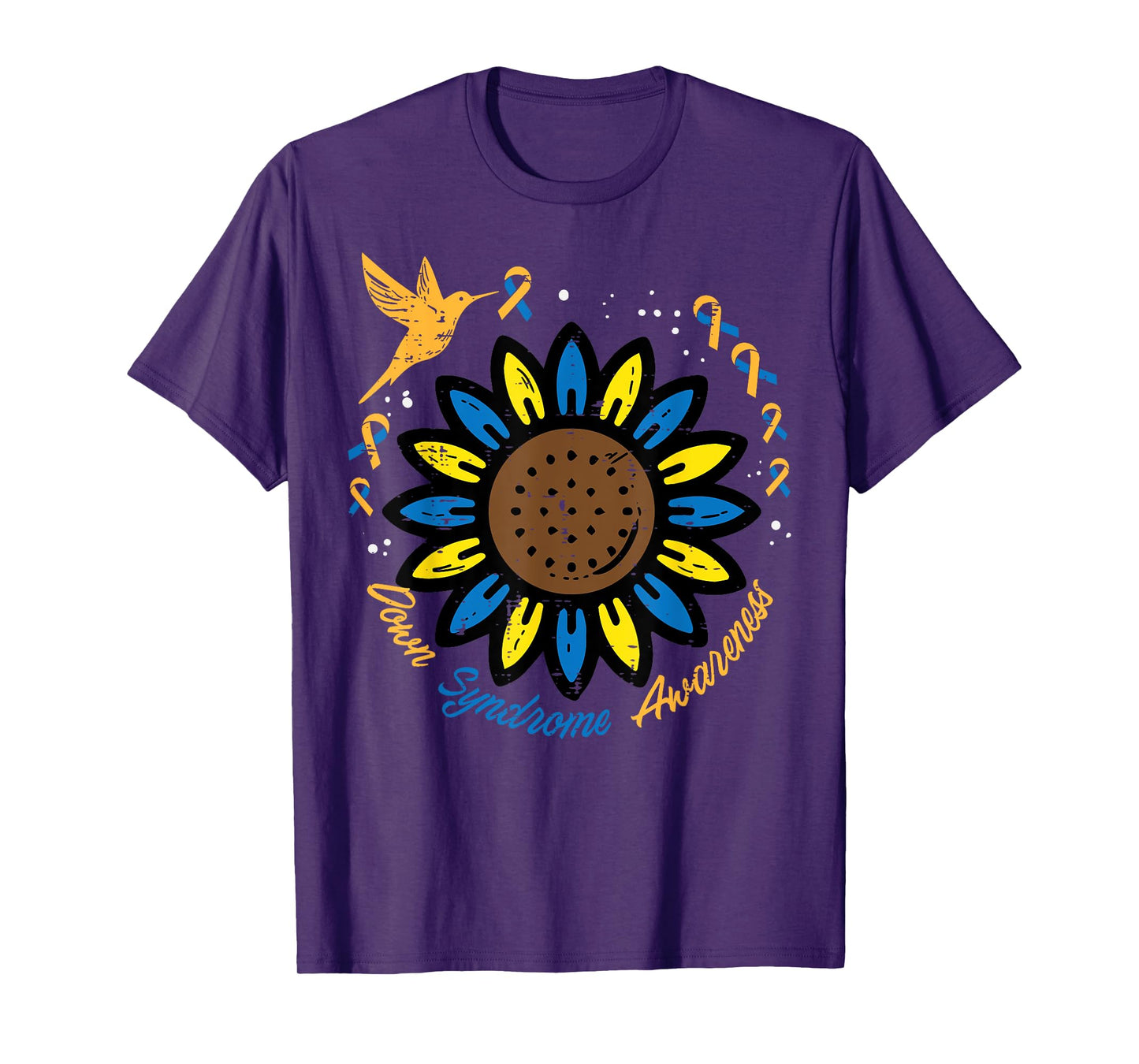 Down Syndrome Awareness Sunflower Bird T21 Men Women Kids T-Shirt