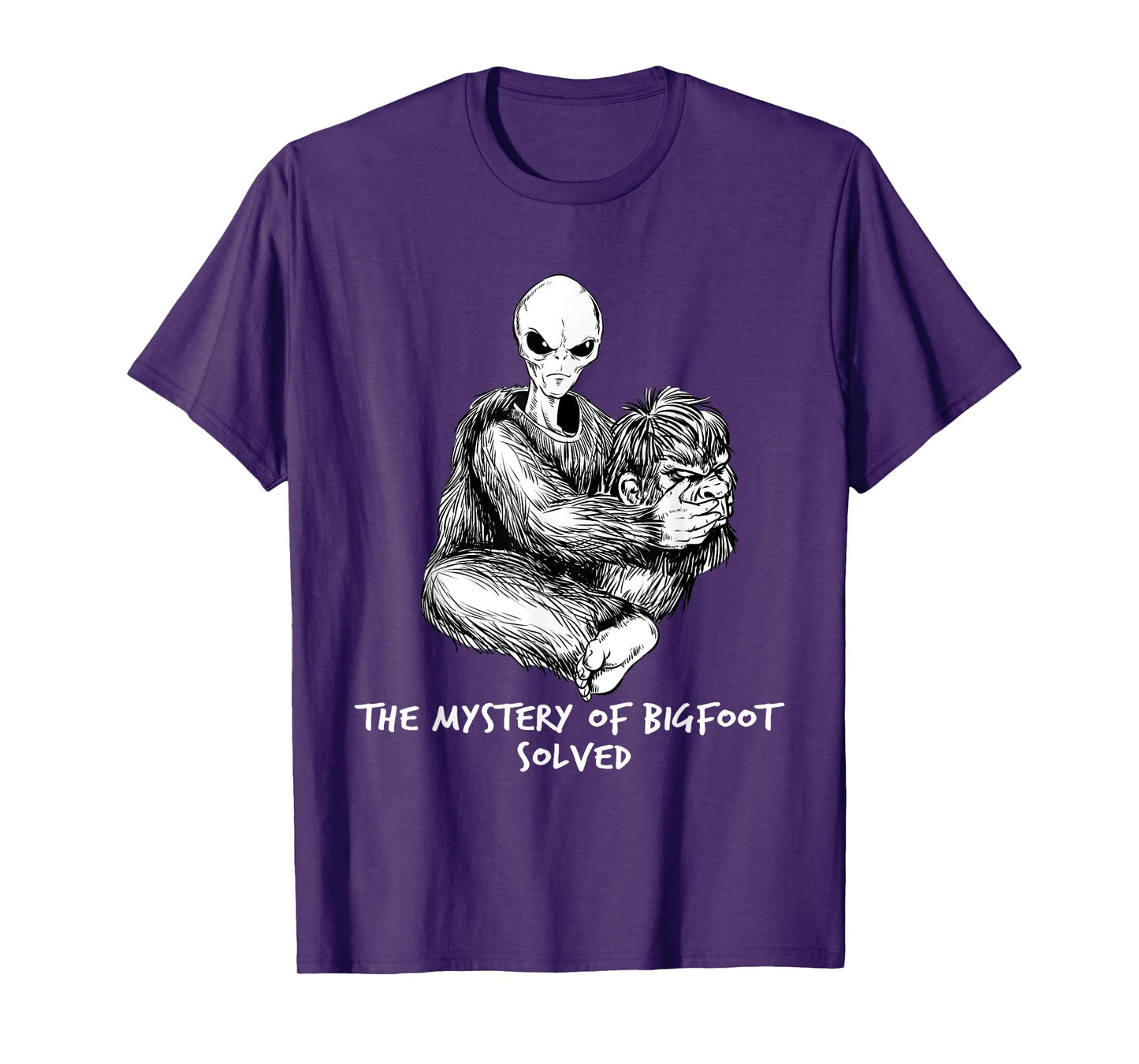 Funny Bigfoot Gift Mystery Of Big Foot Alien UFO T-Shirt