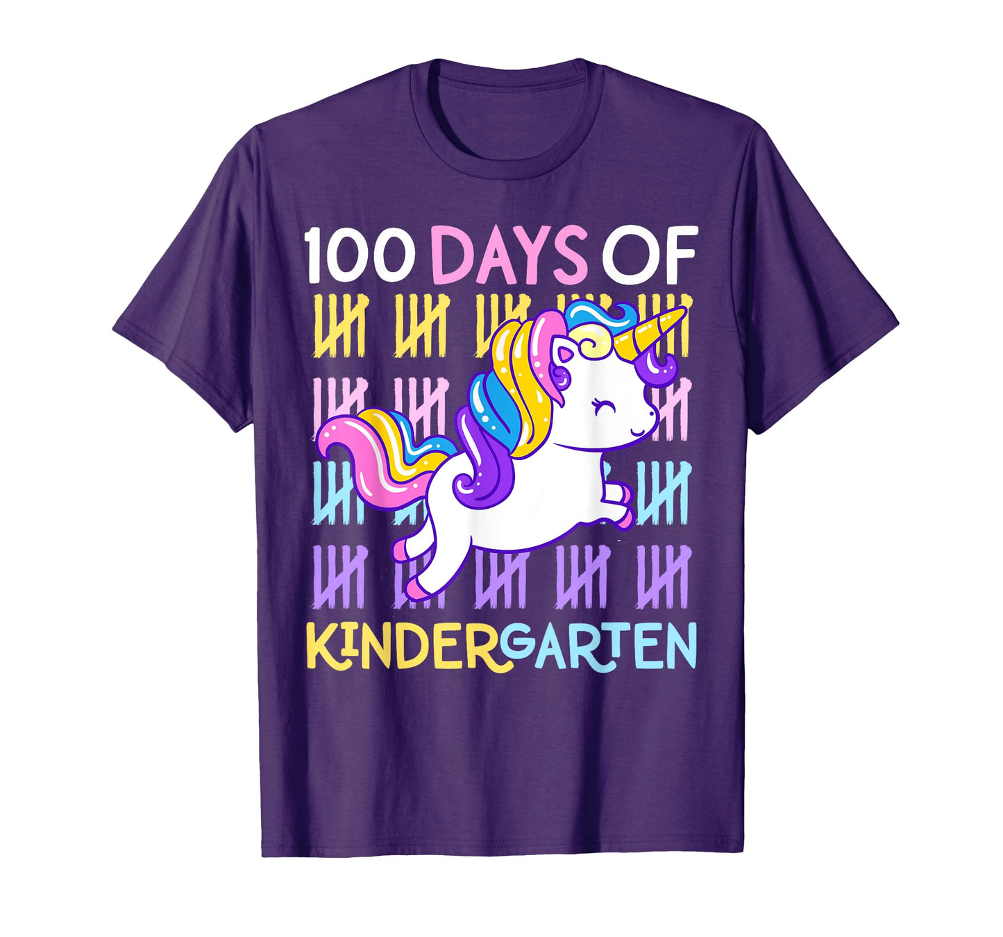 100 Days of Kindergarten Unicorn Girls 100 Days of School T-Shirt