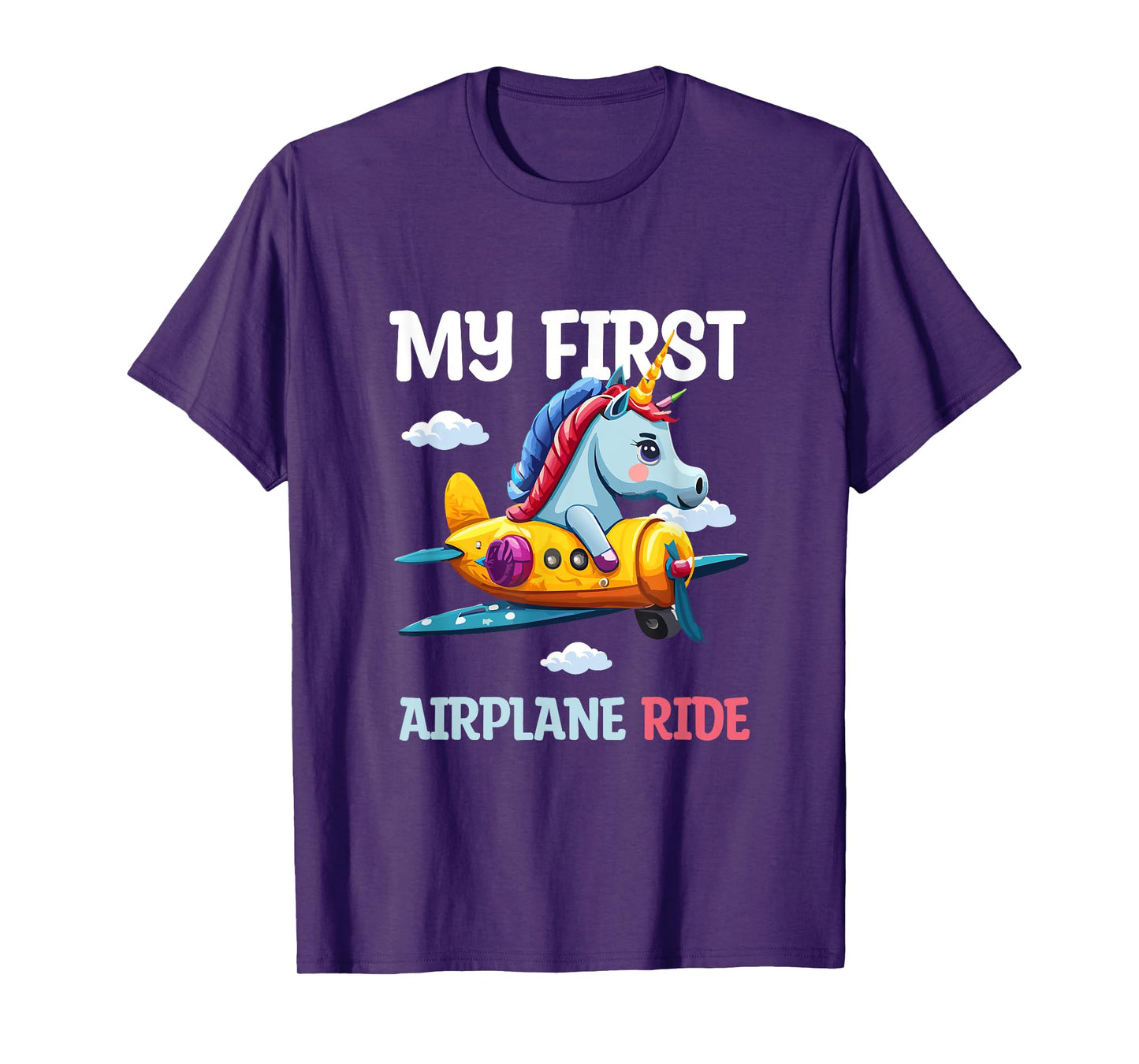 My first plane ride my 1st flight airplane kids Unicorn T-Shirt