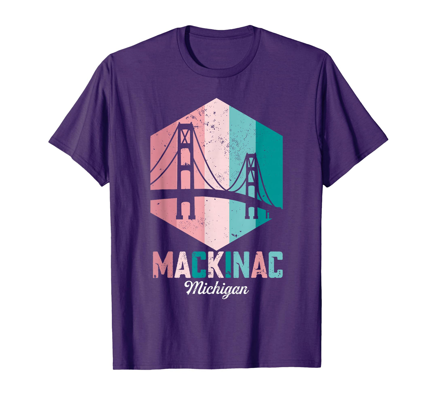 Retro Mackinac Bridge Souvenir Mackinaw Vintage Michigan T-Shirt