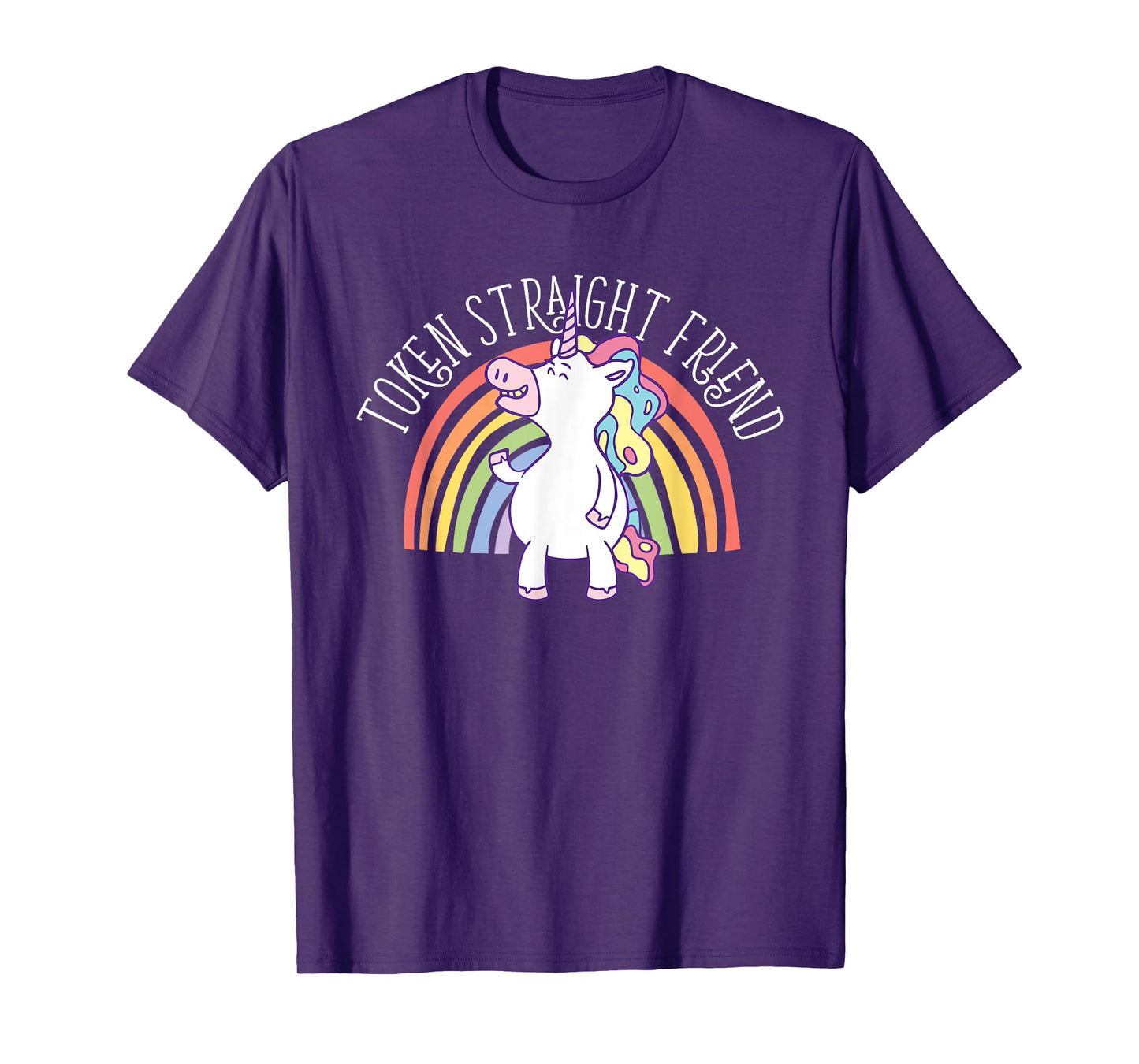 Token Straight Friend LGBTQ Ally Gay Pride Rainbow Unicorn T-Shirt