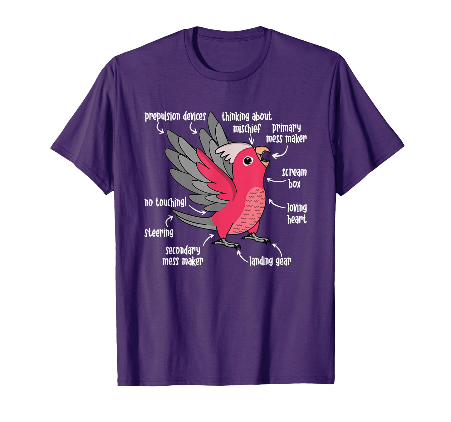 Parrot Anatomy I Rose-breasted Galah Cockatoo T-Shirt