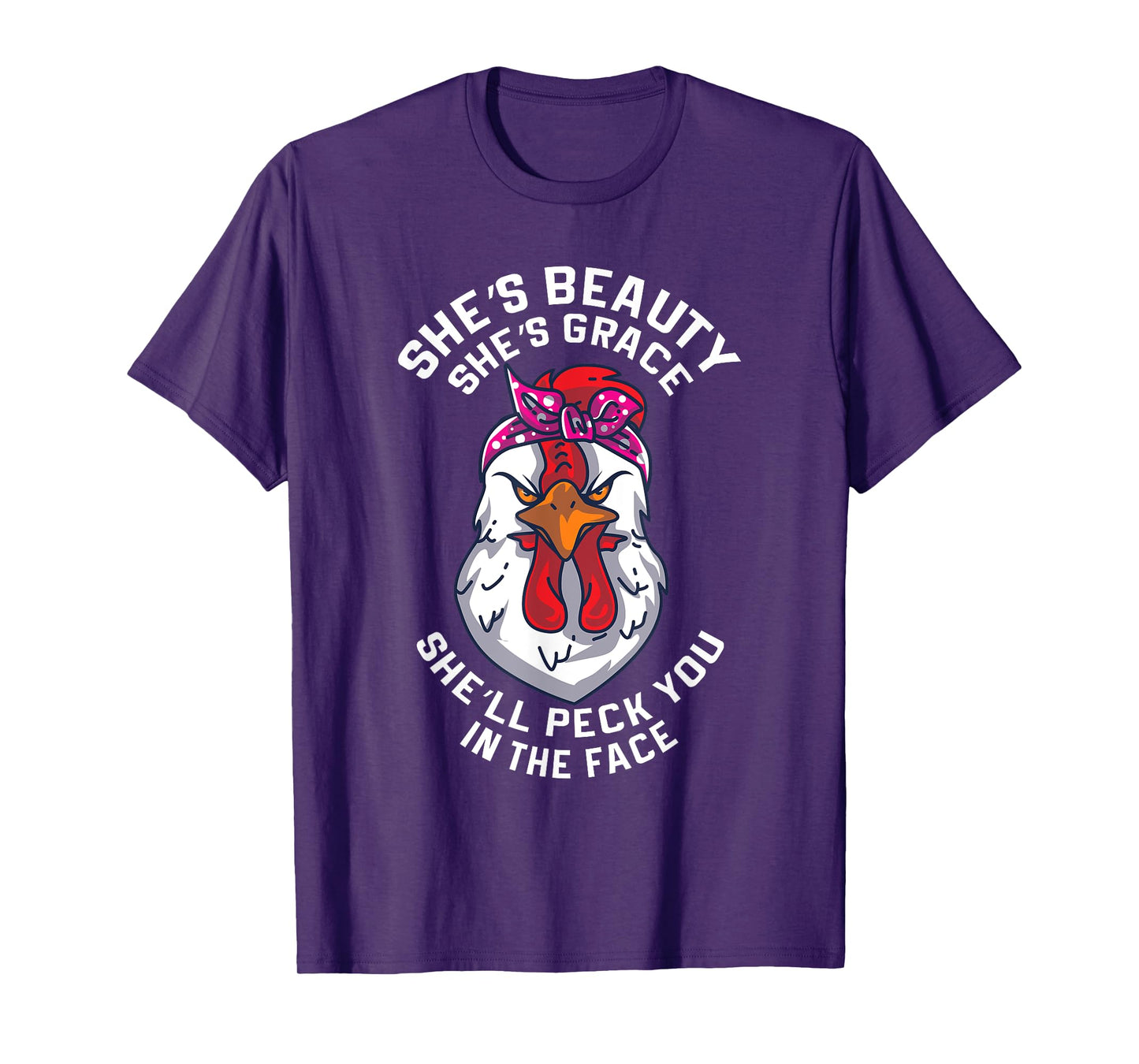 Angry Chicken Peck You In The Face Hen Animal Gift T-Shirt