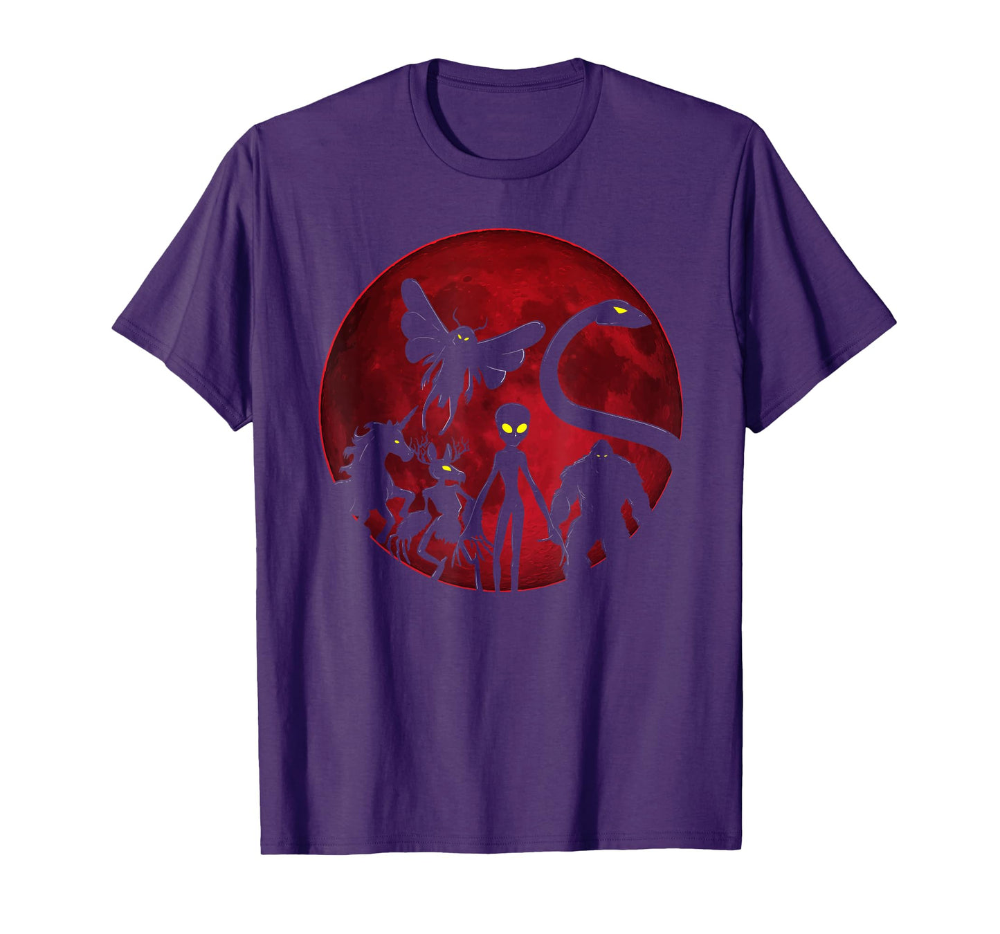Wendigo Bigfoot Loch Ness Monster Mothman And Alien Cryptid T-Shirt