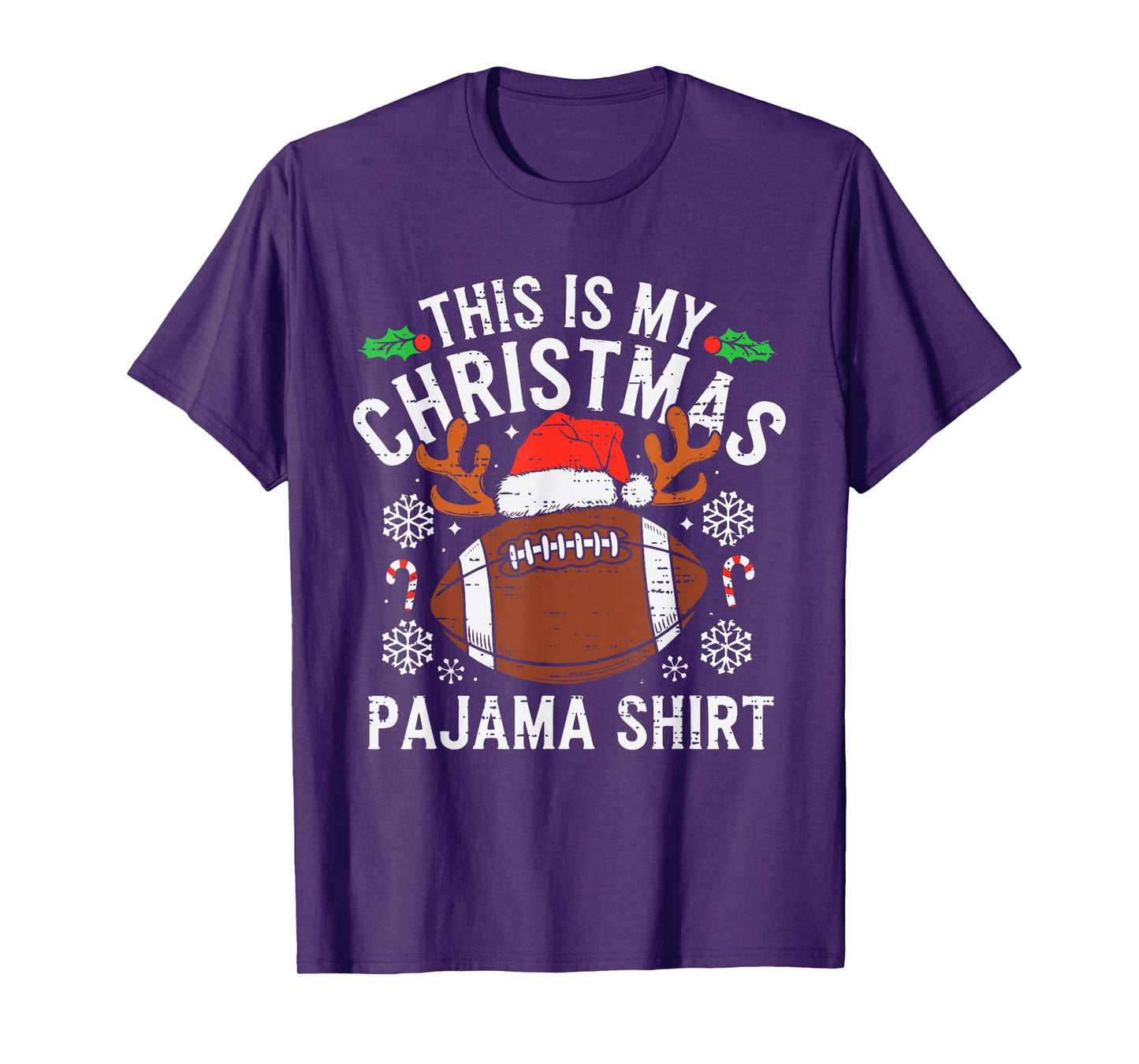This Is My Christmas Football Pajama Shirt Sport Men Boy Kid T-Shirt