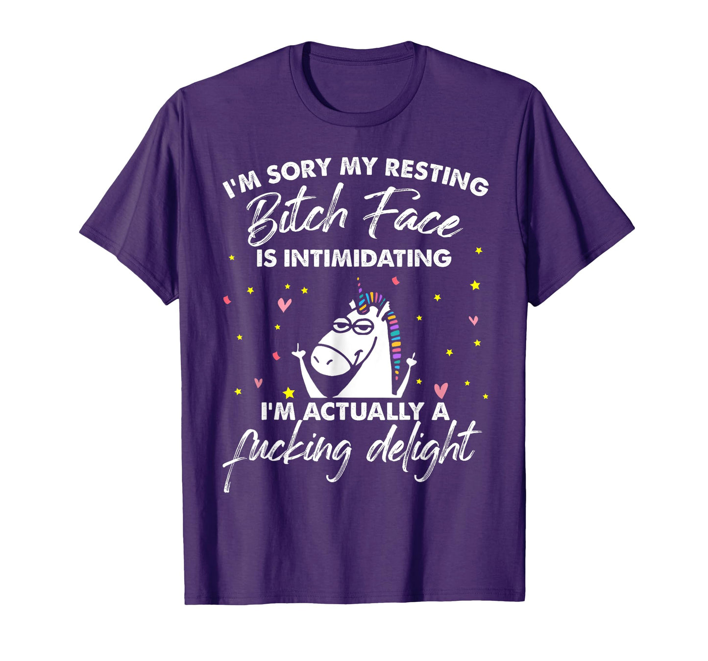 Unicorn I'm Sorry My Resting Bitch Face Is Intimidating T-Shirt
