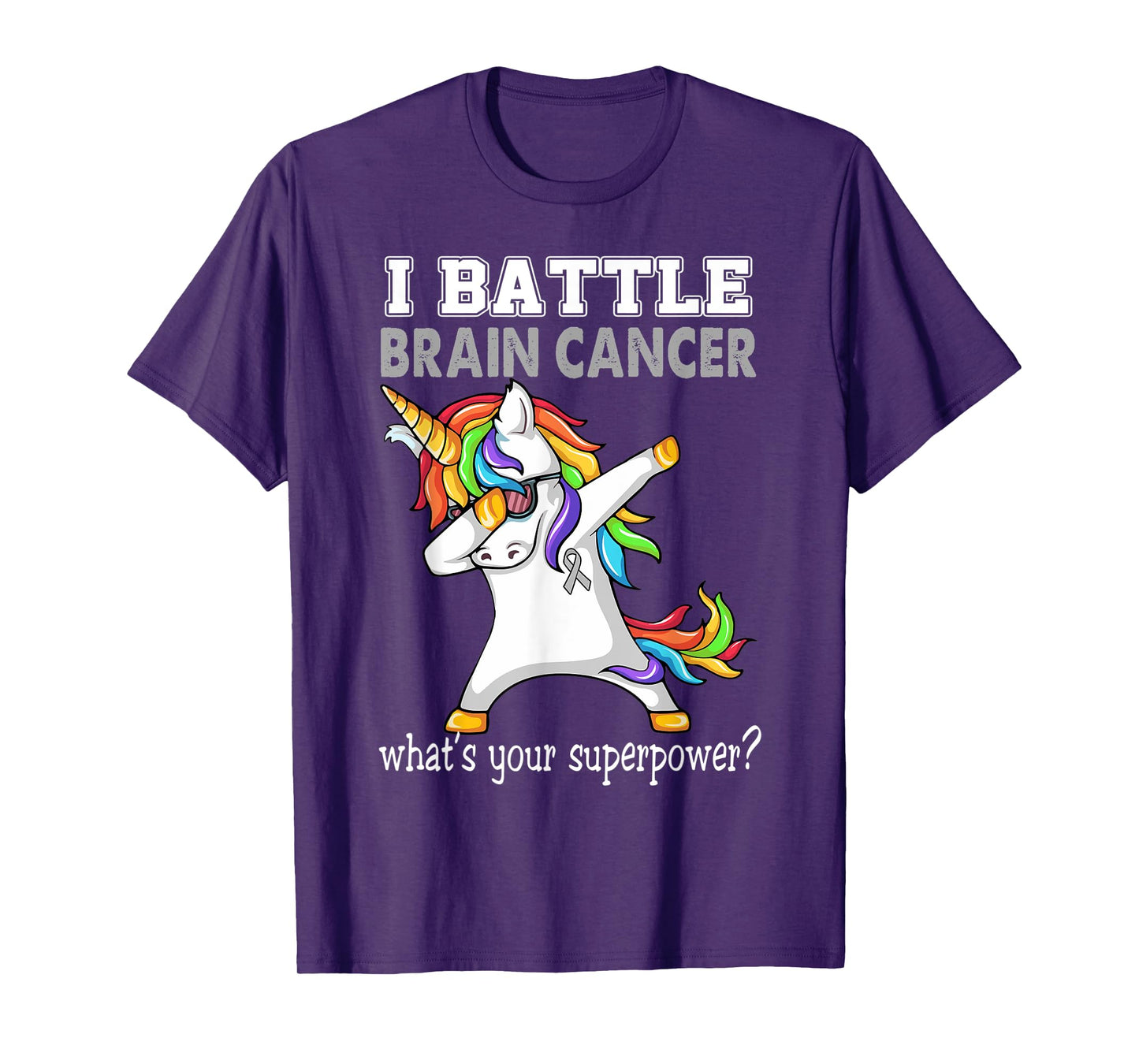 Unicorn I Battle Brain Cancer Awareness T-Shirt