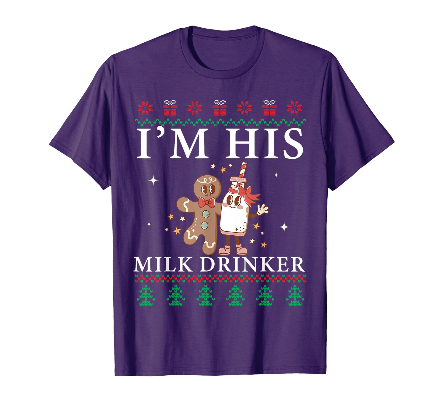 Christmas Matching I'm Her Cookie Eater I'm His Milk Drinker T-Shirt