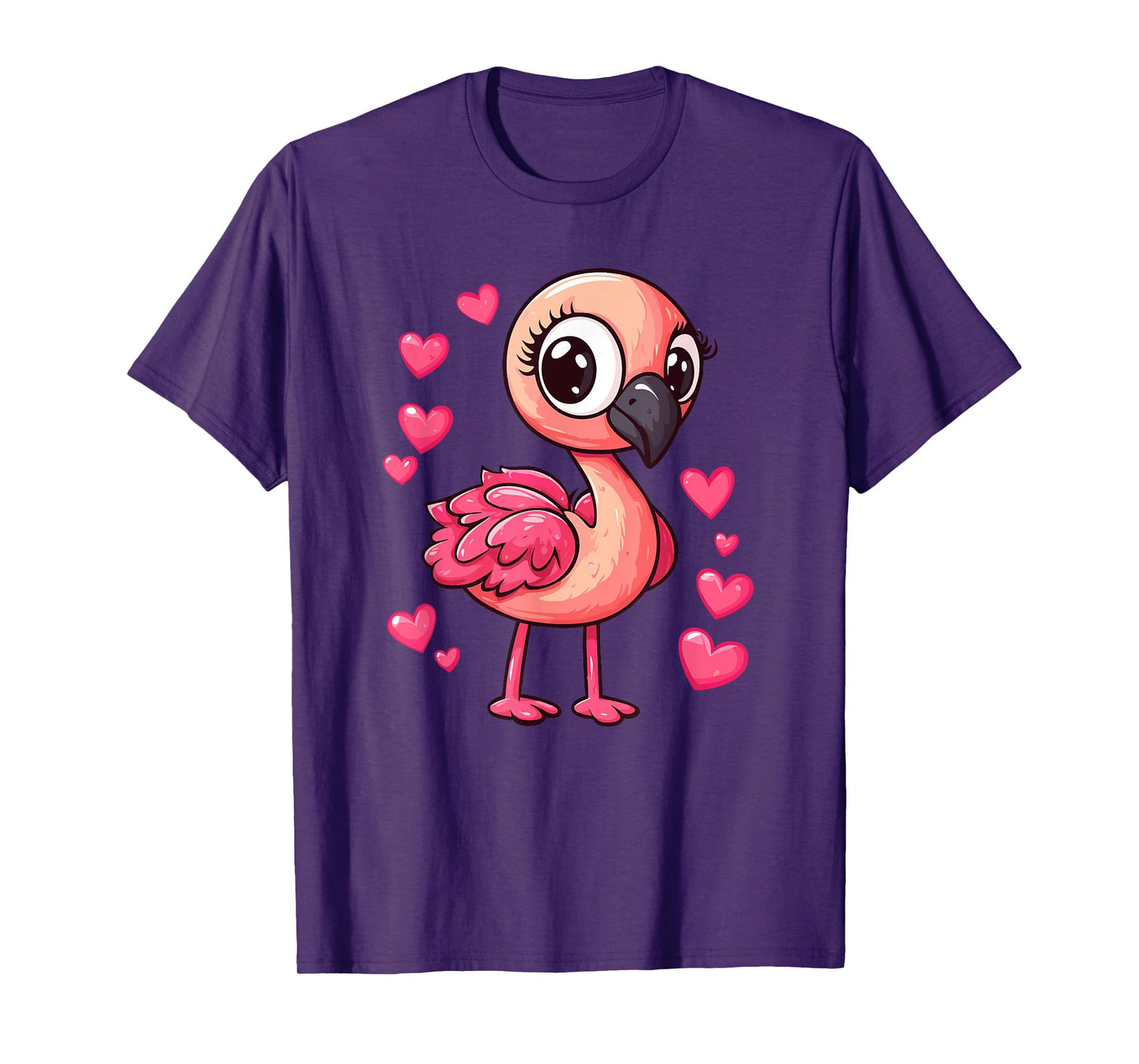 Cute Flamingo With Hearts T-Shirt