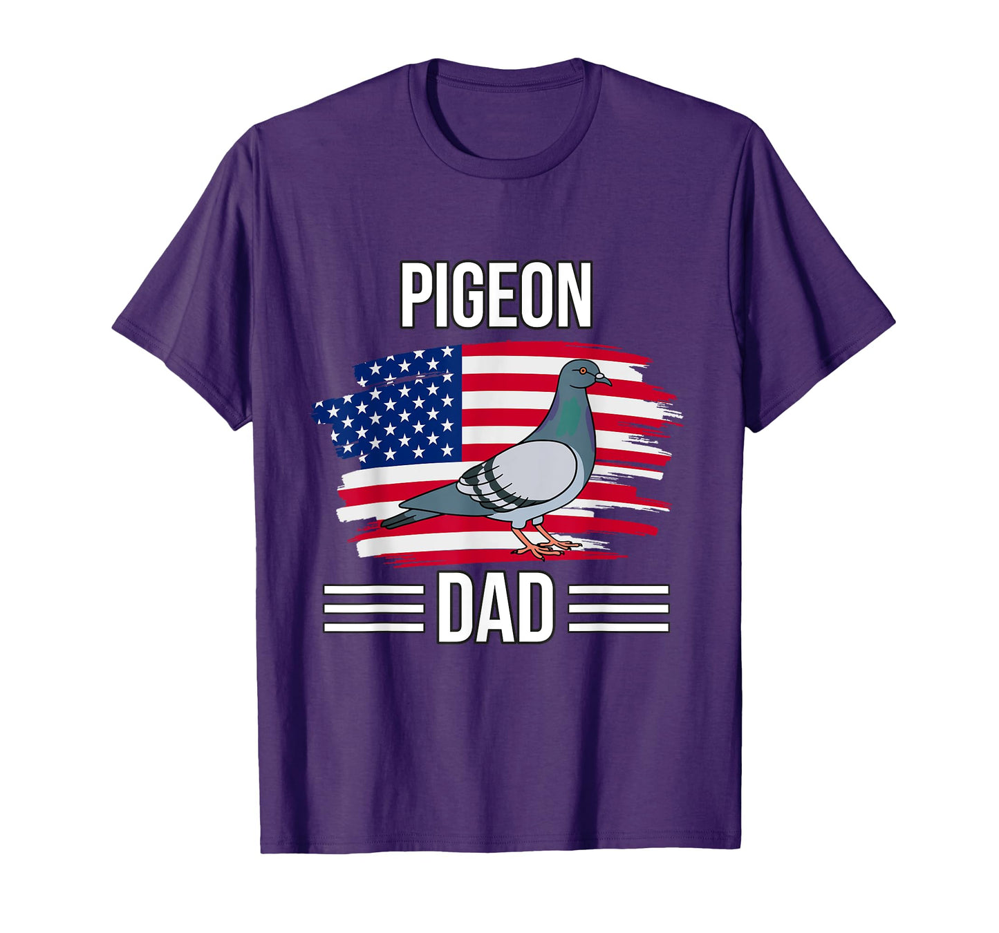 Bird US Flag 4th Of July Father's Day Pigeon Dad T-Shirt