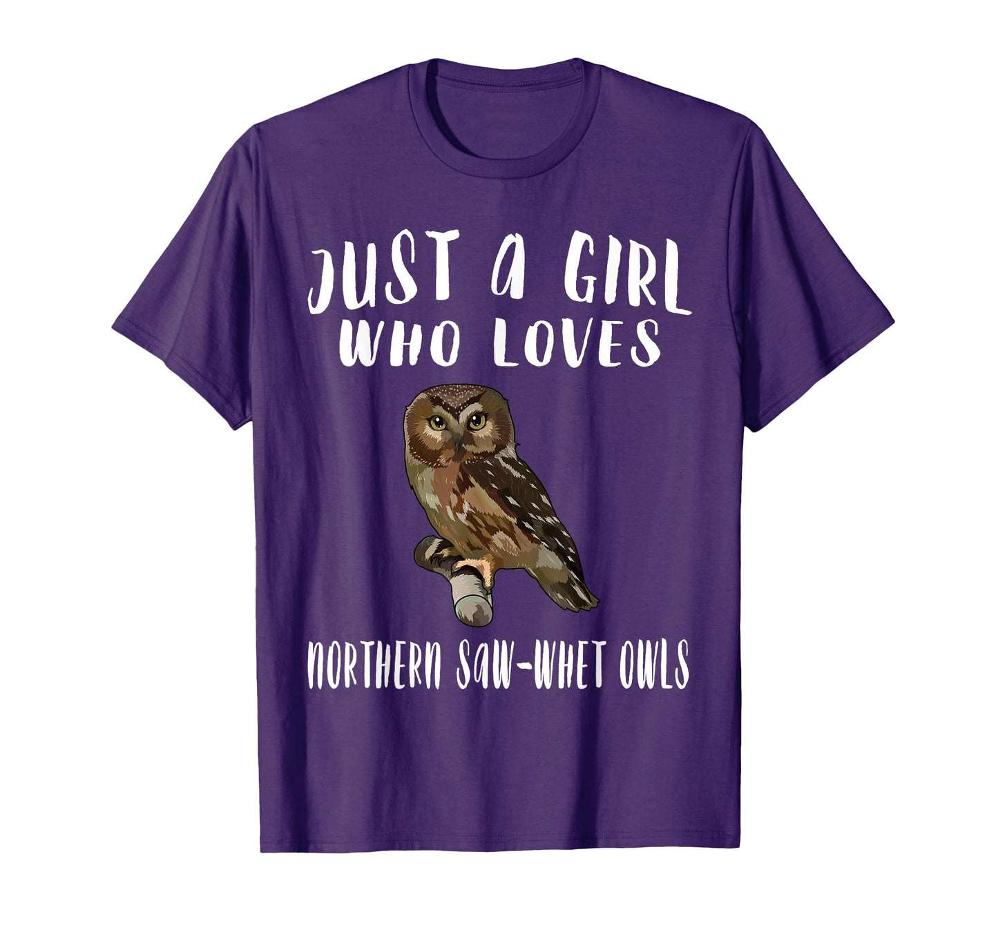 Just A Girl Who Loves Northern Saw-whet Owl Bird Lover Gift T-Shirt