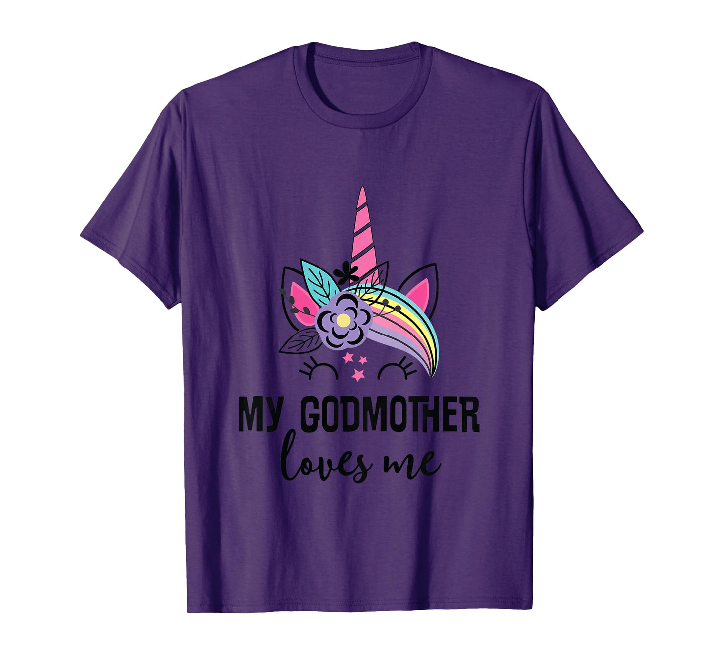 Kids My Godmother Loves Me Goddaughter Unicorn T-Shirt