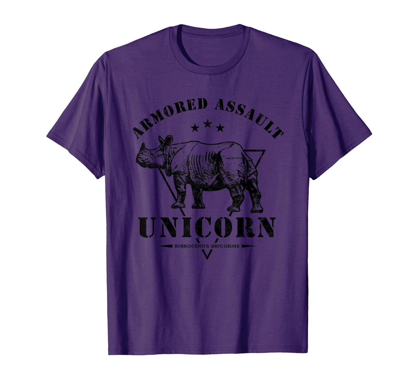 Armored Assault Unicorn Funny Military Rhino T-Shirt