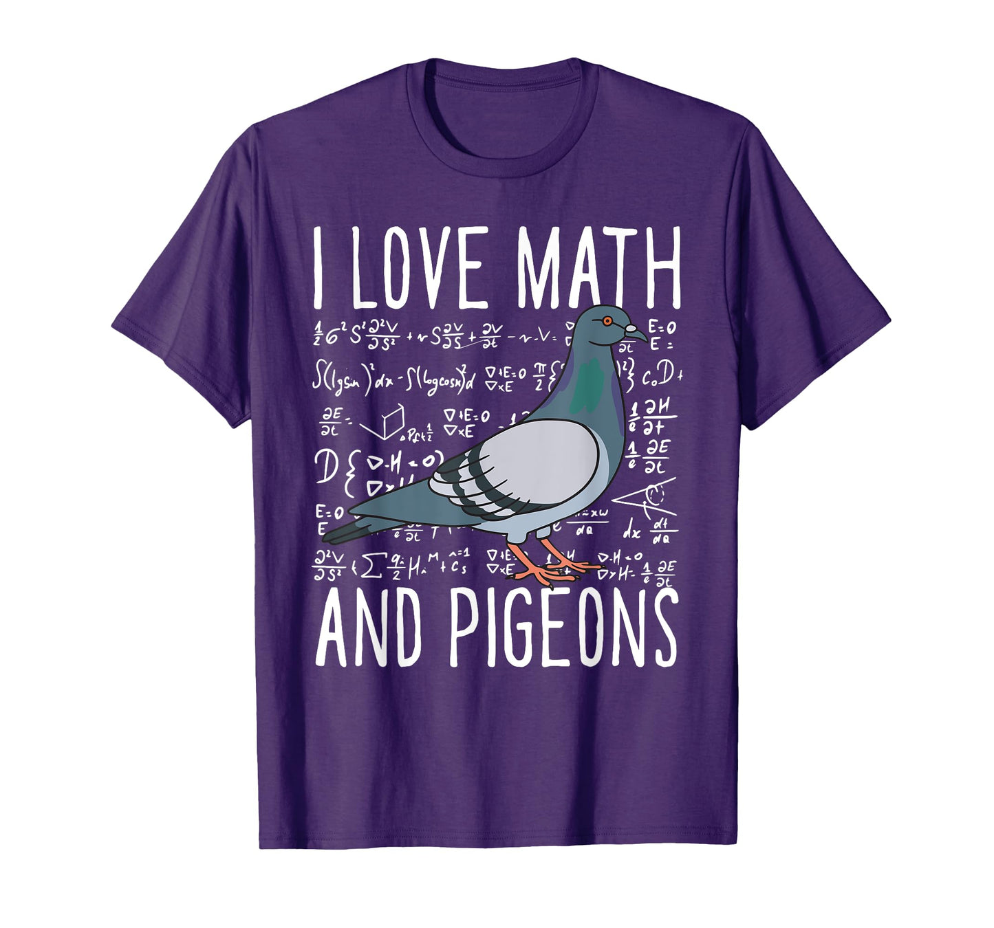 I Love Math And Pigeons Breeder Birding School Kids T-Shirt