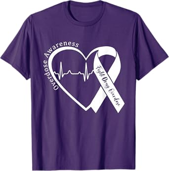 Overdose Awareness Month Heart Purple Ribbon Support T-Shirt