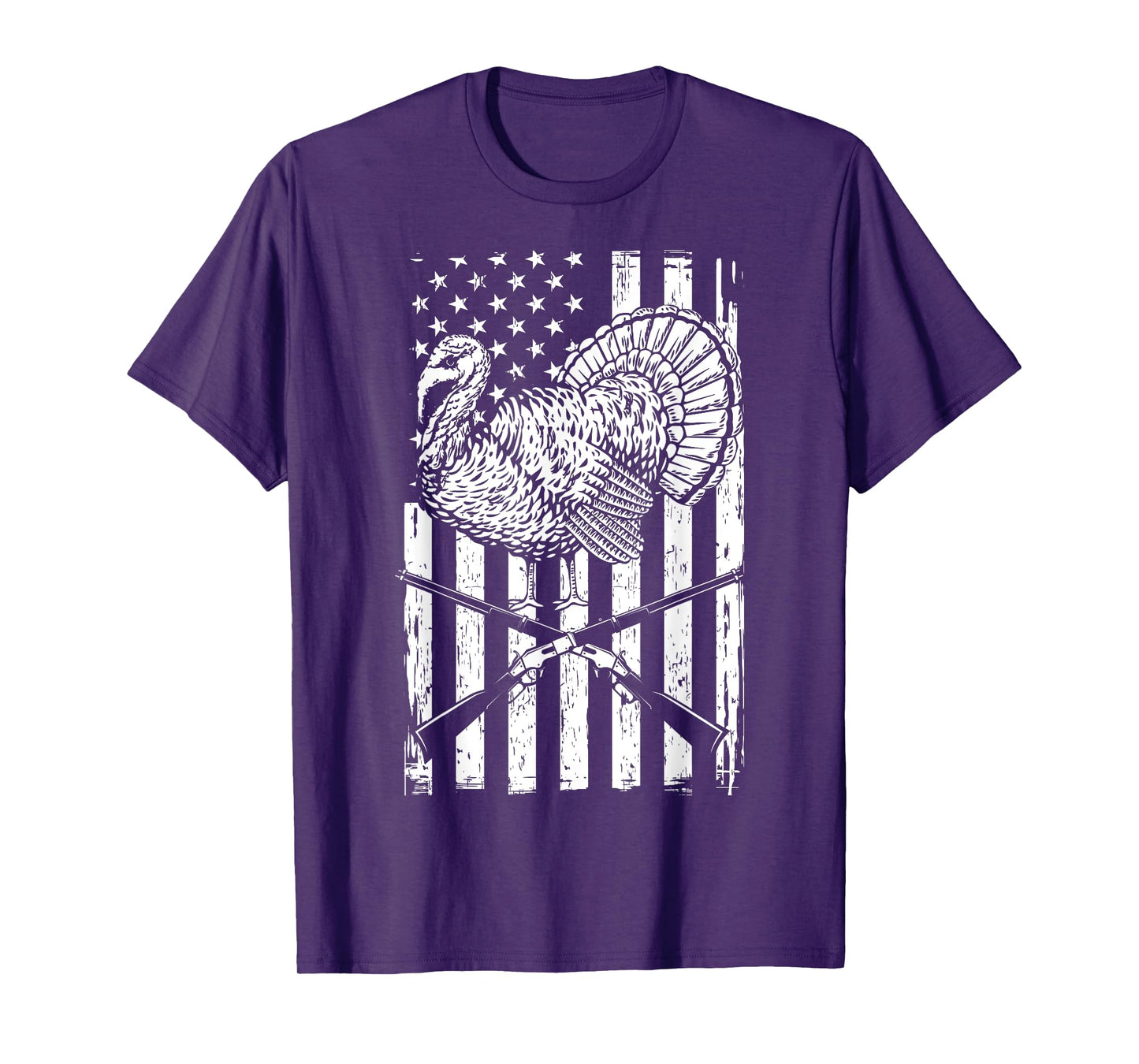 Turkey Hunting American Flag Independence Day T-Shirt for Women Men