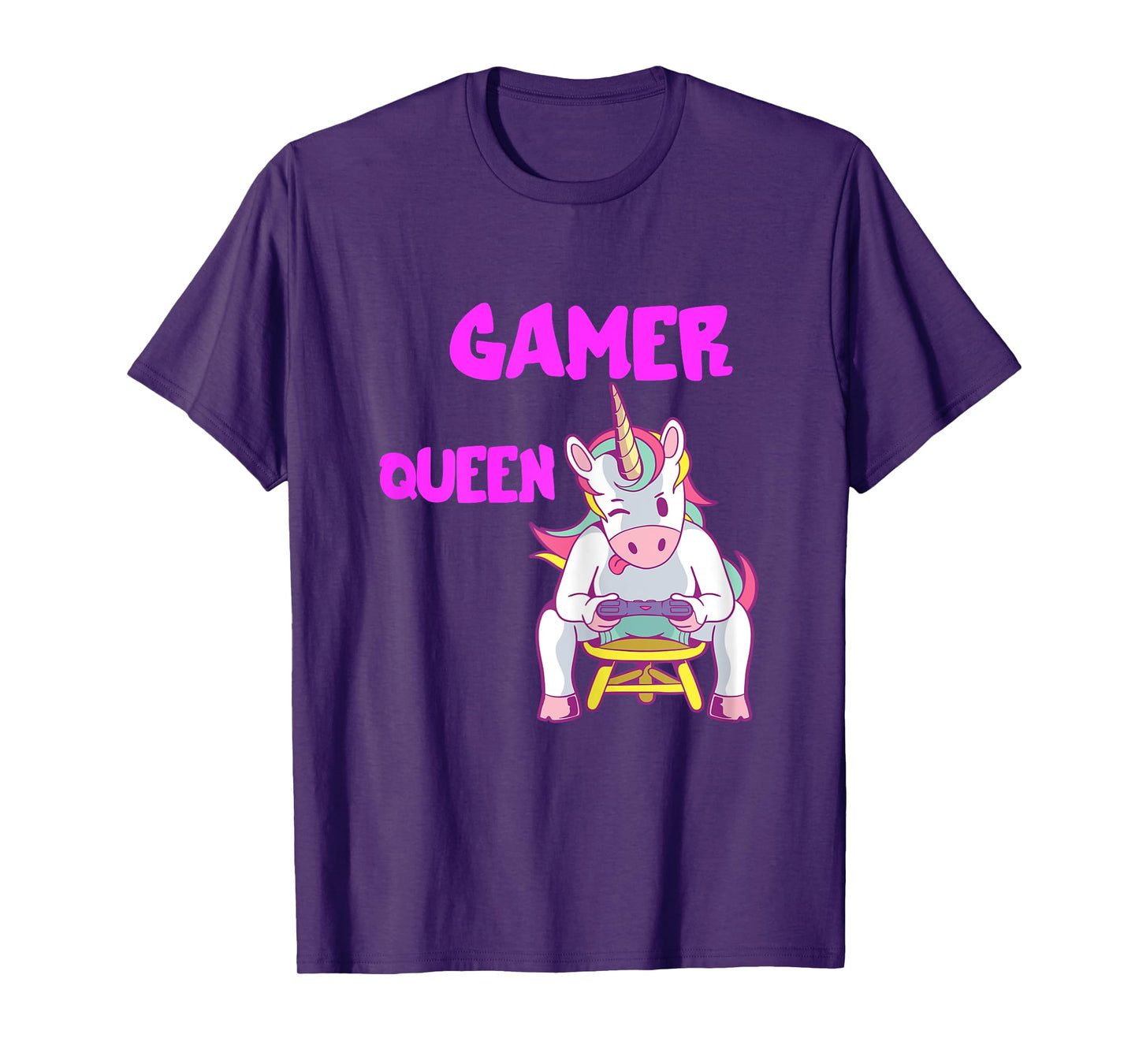 Gamer Queen Gaming Unicorn Console PC Computer Video Games T-Shirt