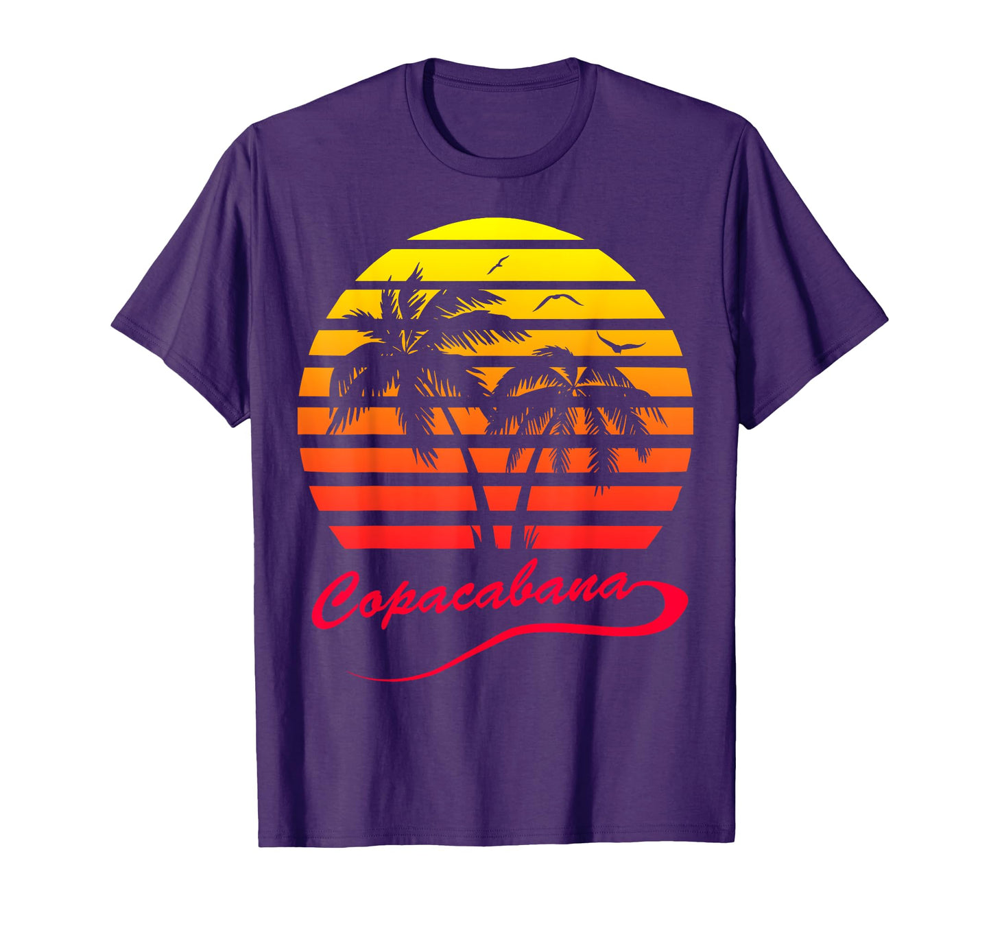 Copacabana Summer Palm Trees 80s Beach Sunset T-Shirt