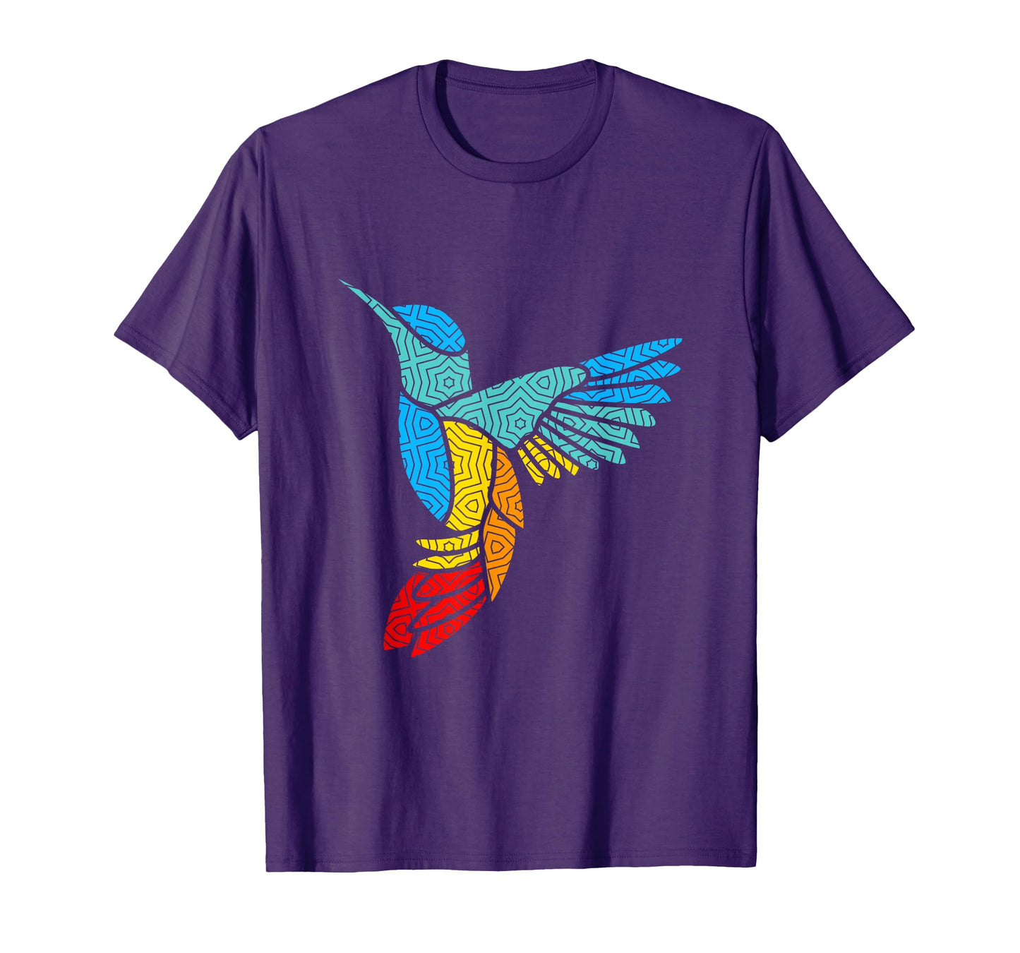 Colorful Bird Hummingbird Birds Mandala Art T-Shirt