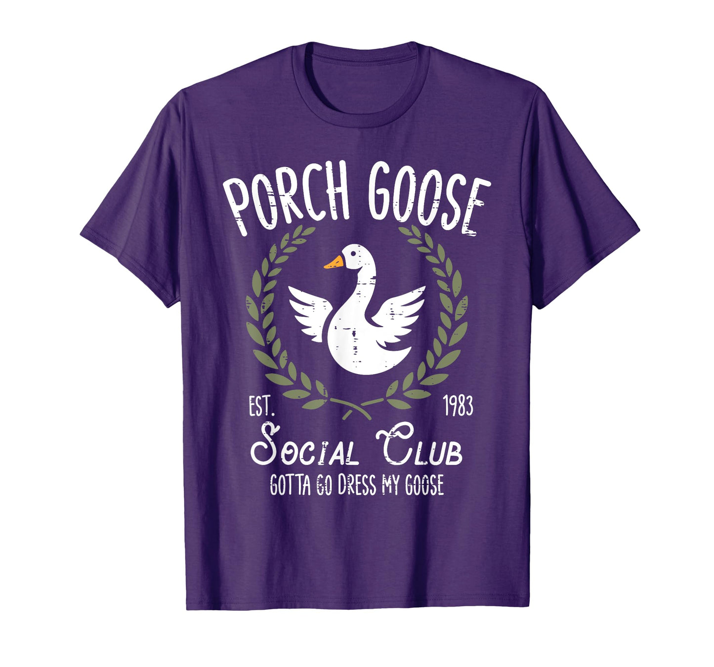 Porch Goose Social Club Funny Silly Animal Women Men Kids T-Shirt
