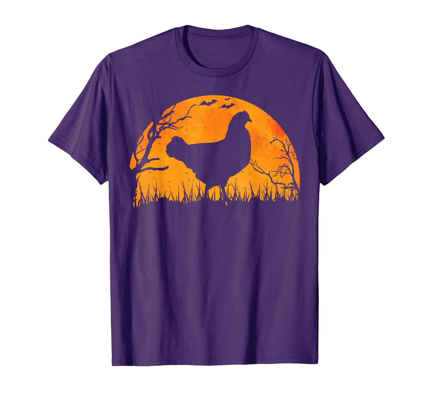 Funny Chicken Halloween Moon Silhouette Spooky Chicken Lover T-Shirt