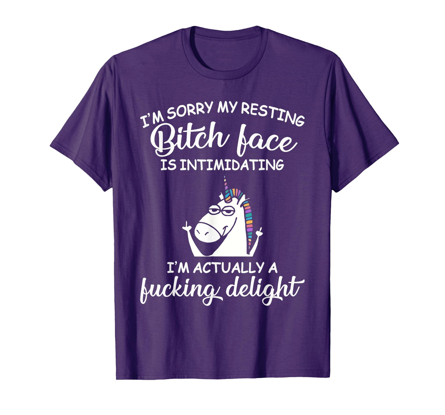 Unicorn I'm Sorry My Resting Bitch Face Is Intimidating T-Shirt