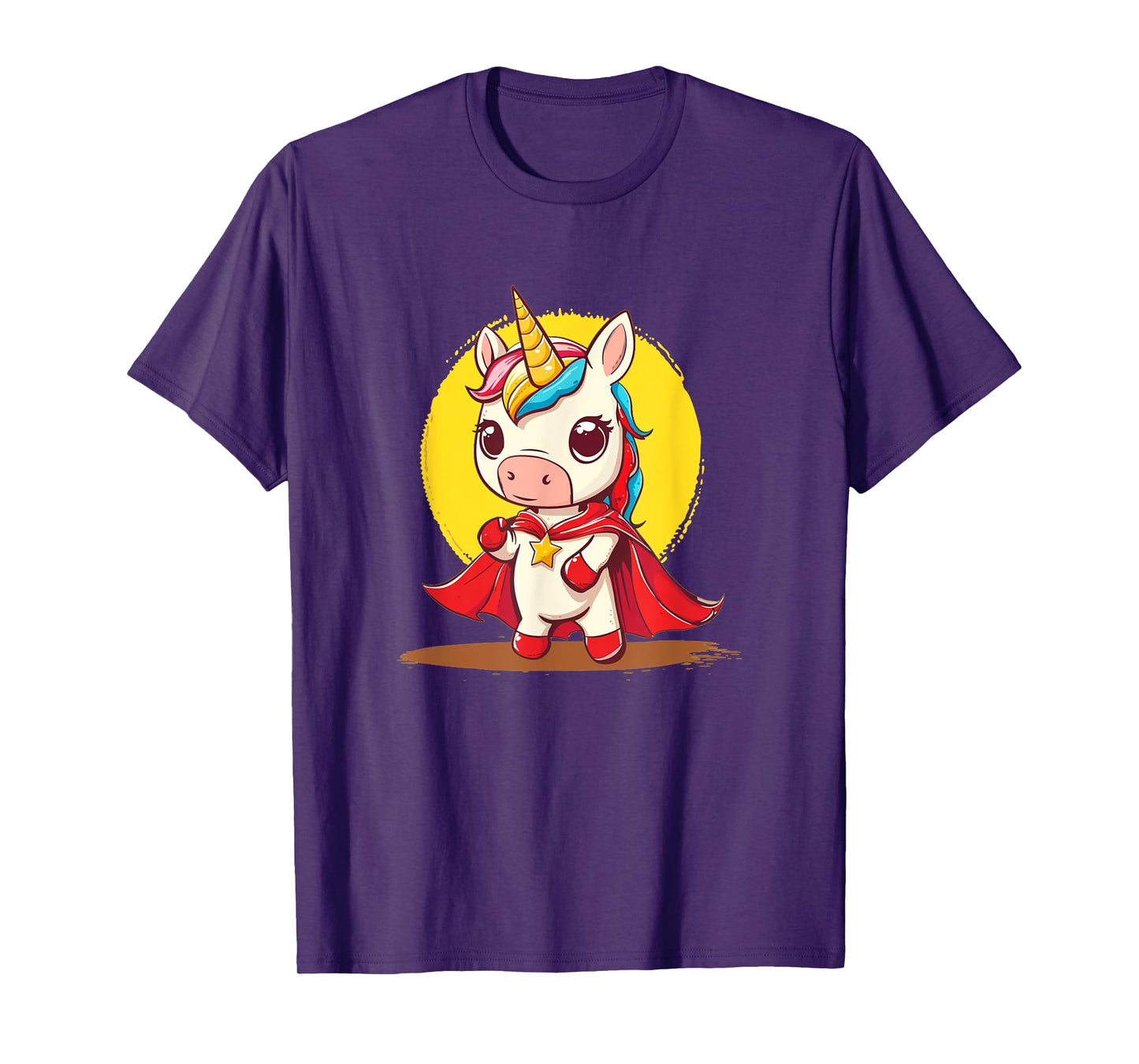 Good-looking Unicorn in Superhero Uniform with Cape T-Shirt