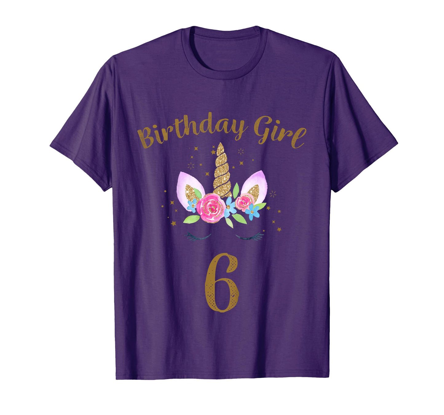 Kids 6th Birthday Girl Unicorn Shirt 6th Birthday Outfit T-Shirt