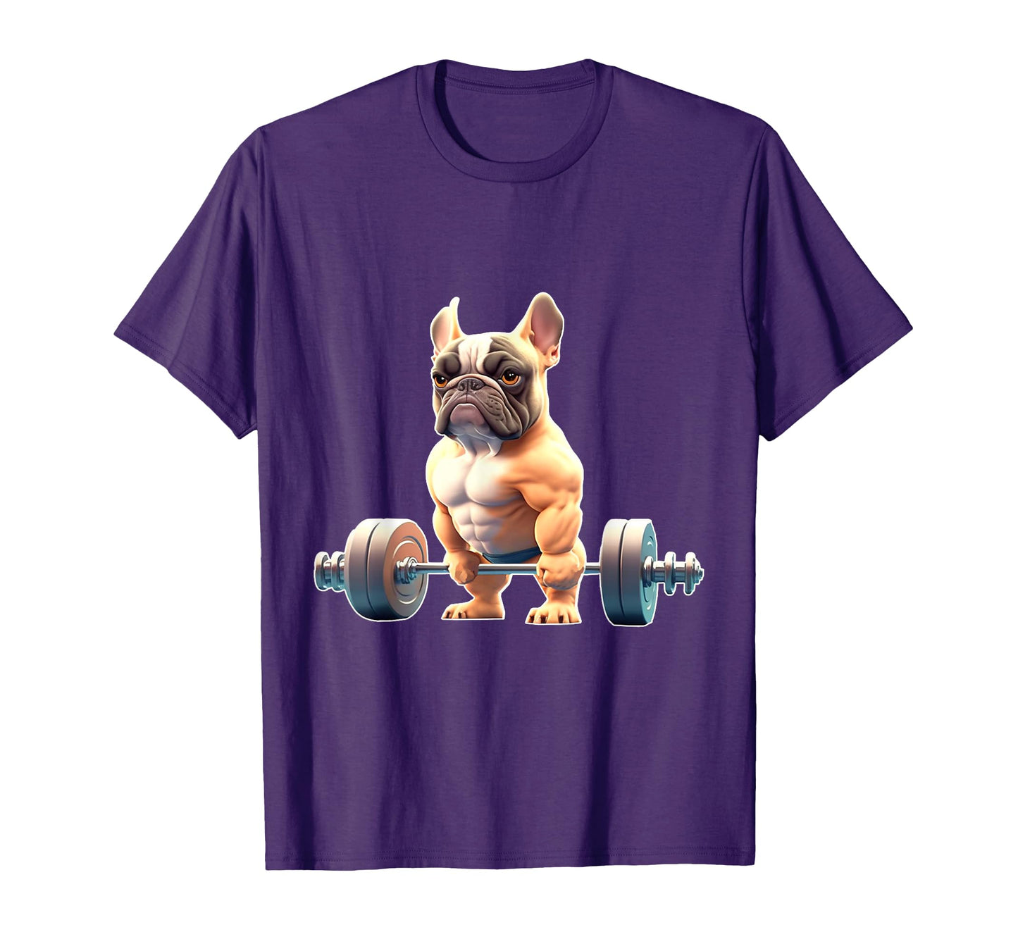 Funny French Bulldog Bodybuilding Gym Frenchie Weightlifter T-Shirt for Men Women Kids
