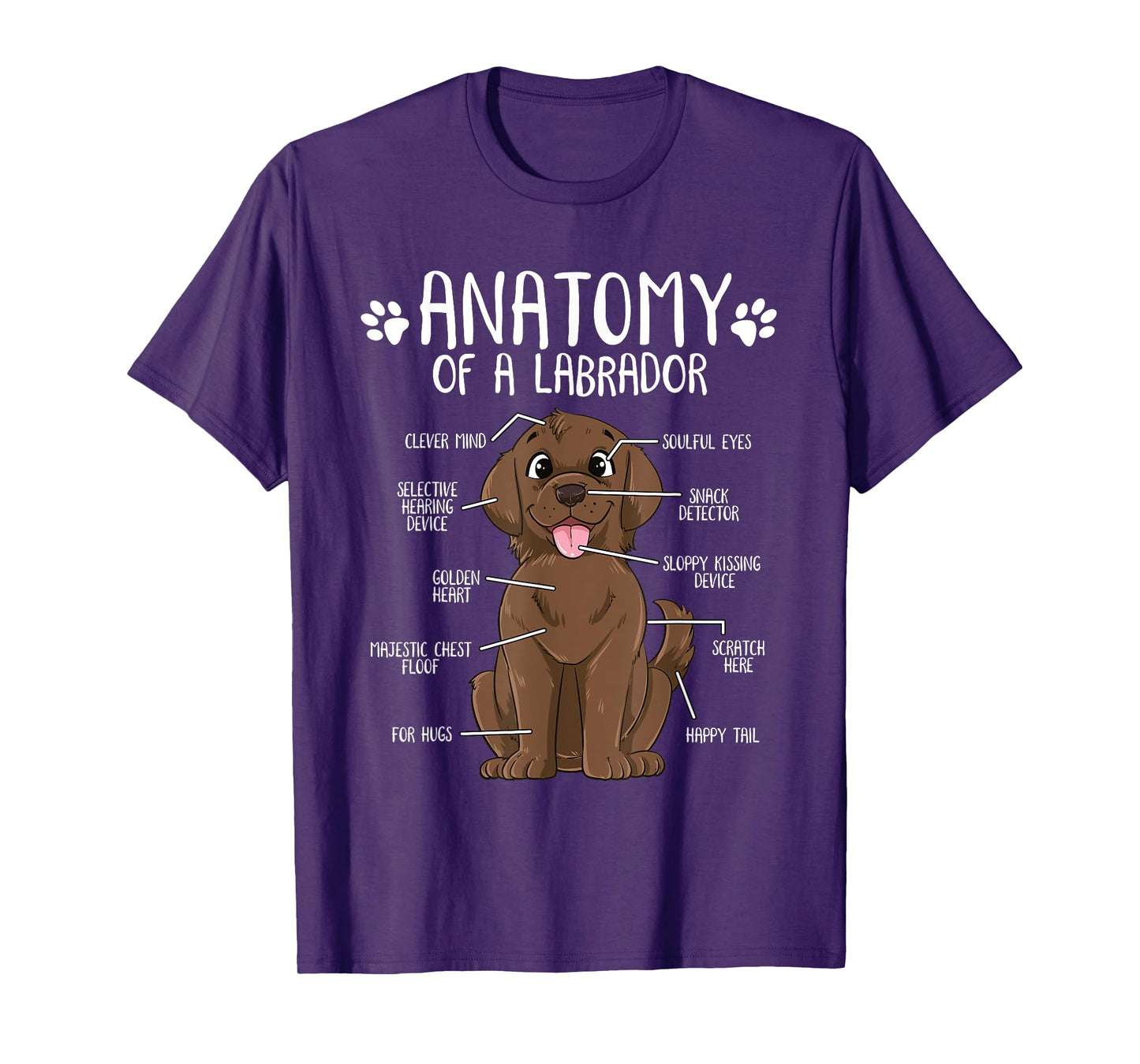 Funny Anatomy Labrador Retriever Chocolate Lab Dog Owner T-Shirt for Men Women Girls Kids