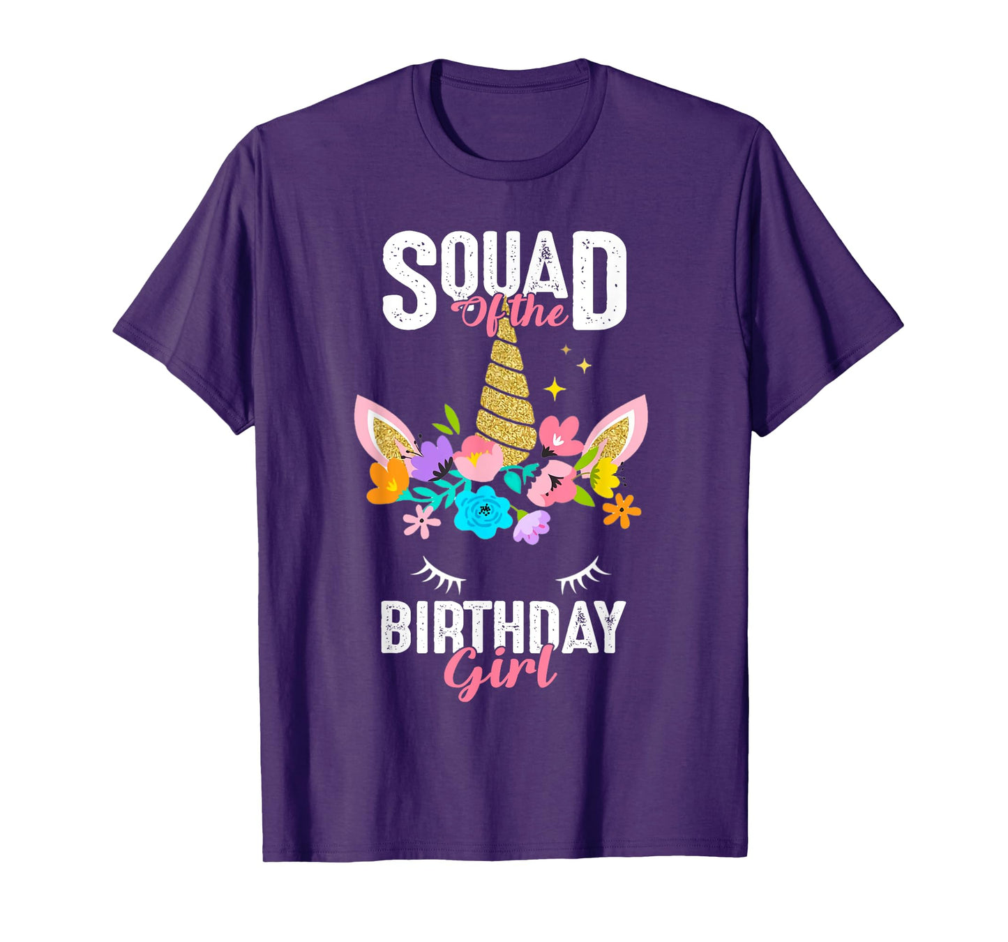 Squad of the Birthday Girl Cute Unicorn Birthday Matching T-Shirt