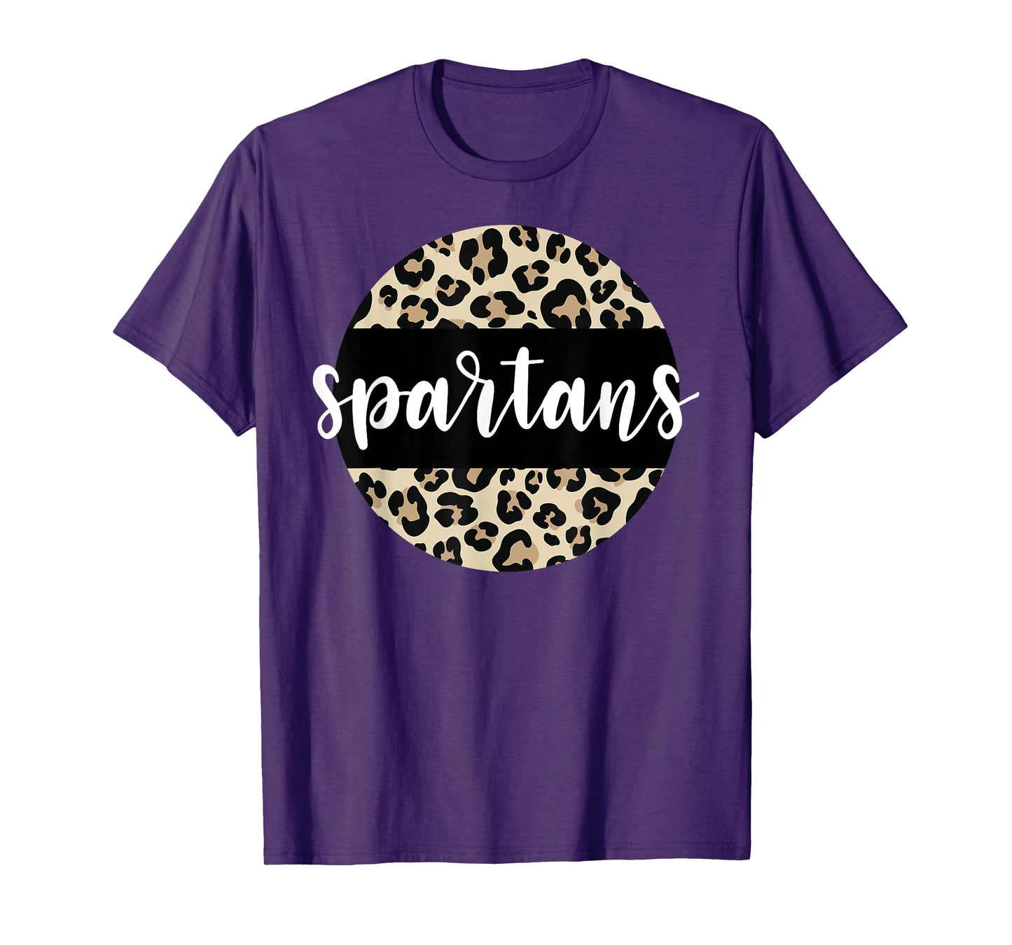 Leopard Print Spartans Team Mascot School Spirit Game Night T-Shirt