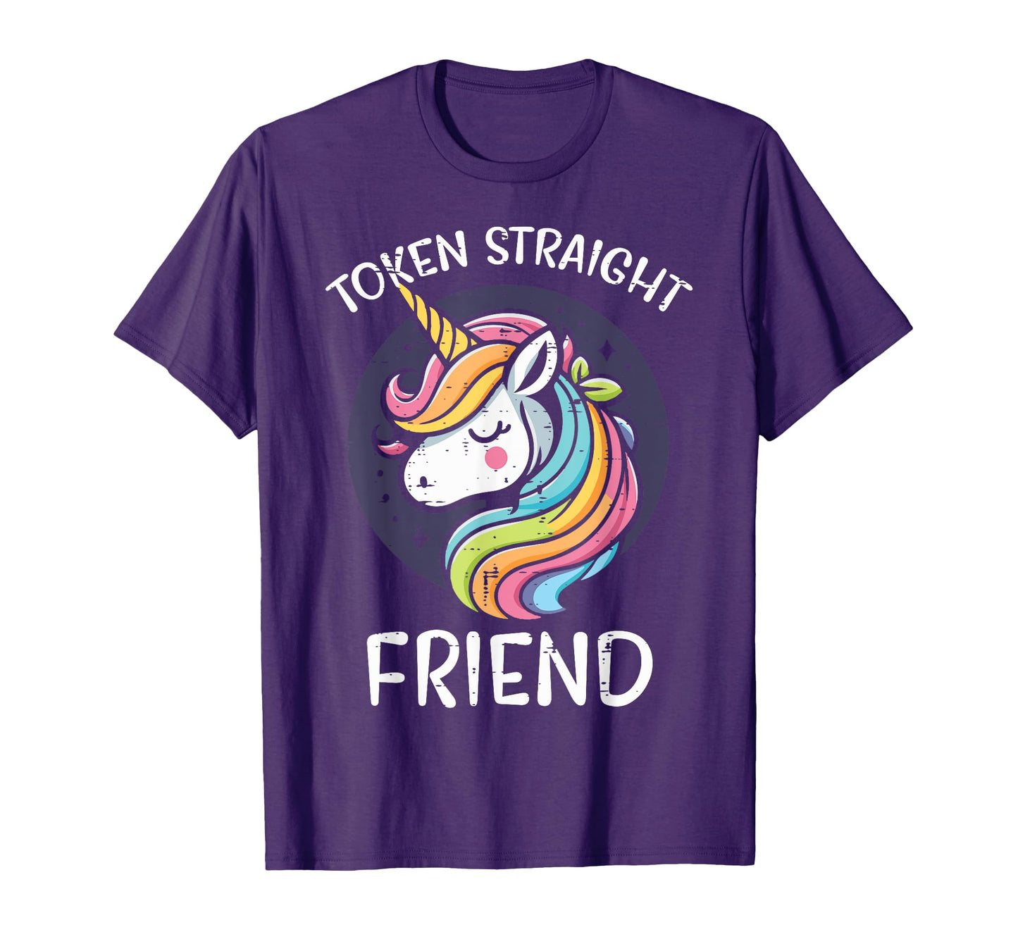 Gay Pride Straight Unicorn LGBTQ Ally Rainbow Women Girls T-Shirt