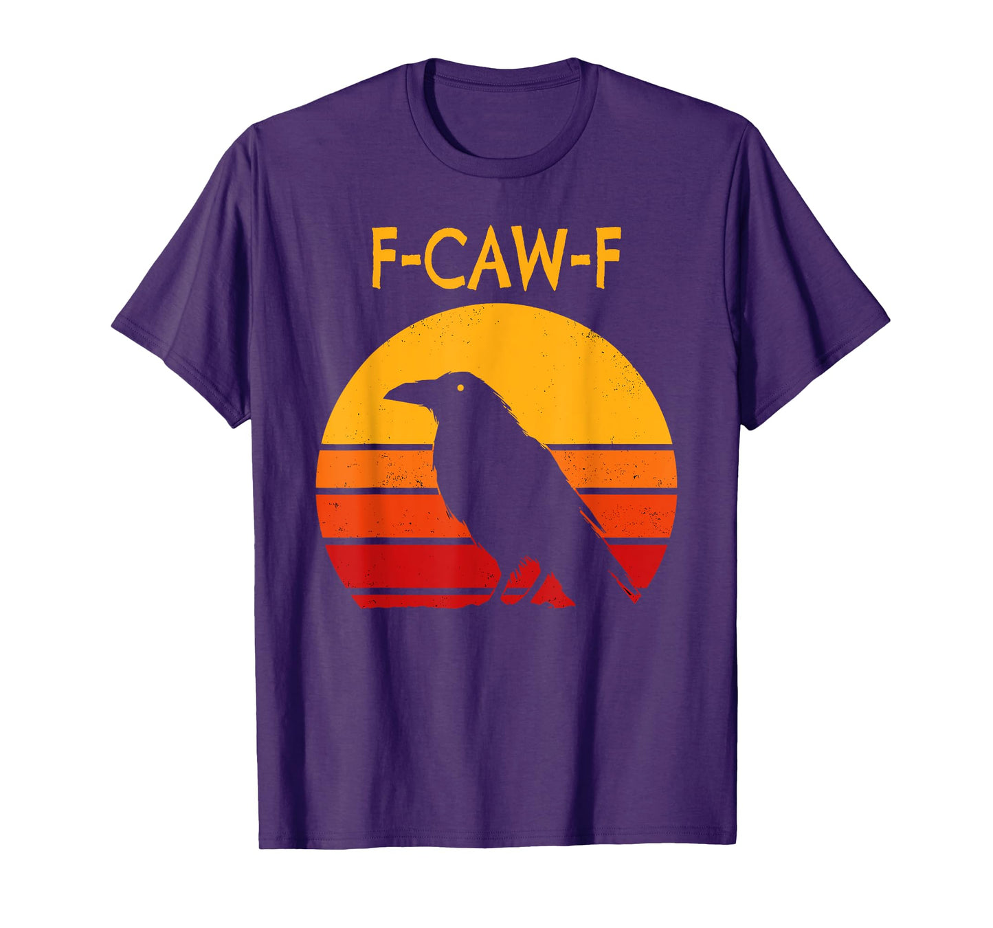 F-Caw-F Black Crow Black Bird Retro Sunset Vintage F-Caw-F T-Shirt