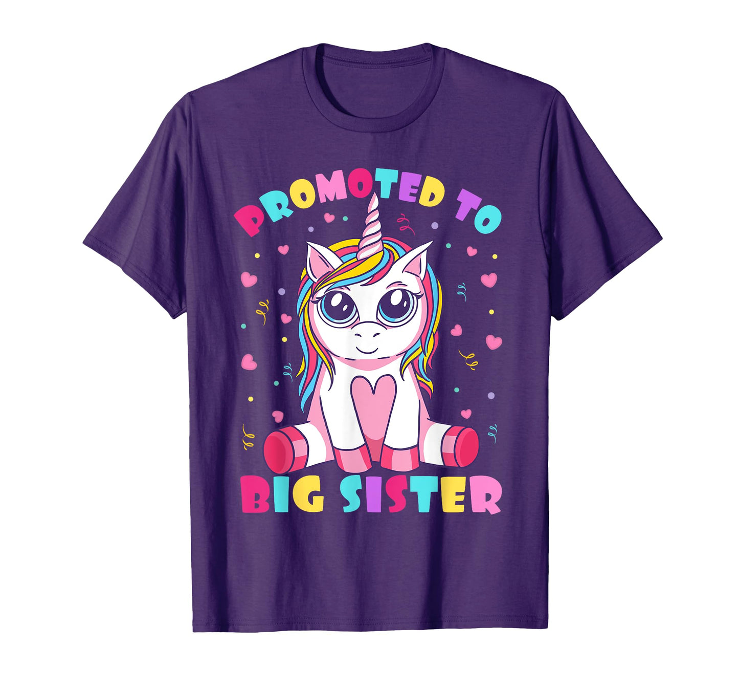 Promoted To Big Sister Cute Unicorn Lover Kids Girls T-Shirt