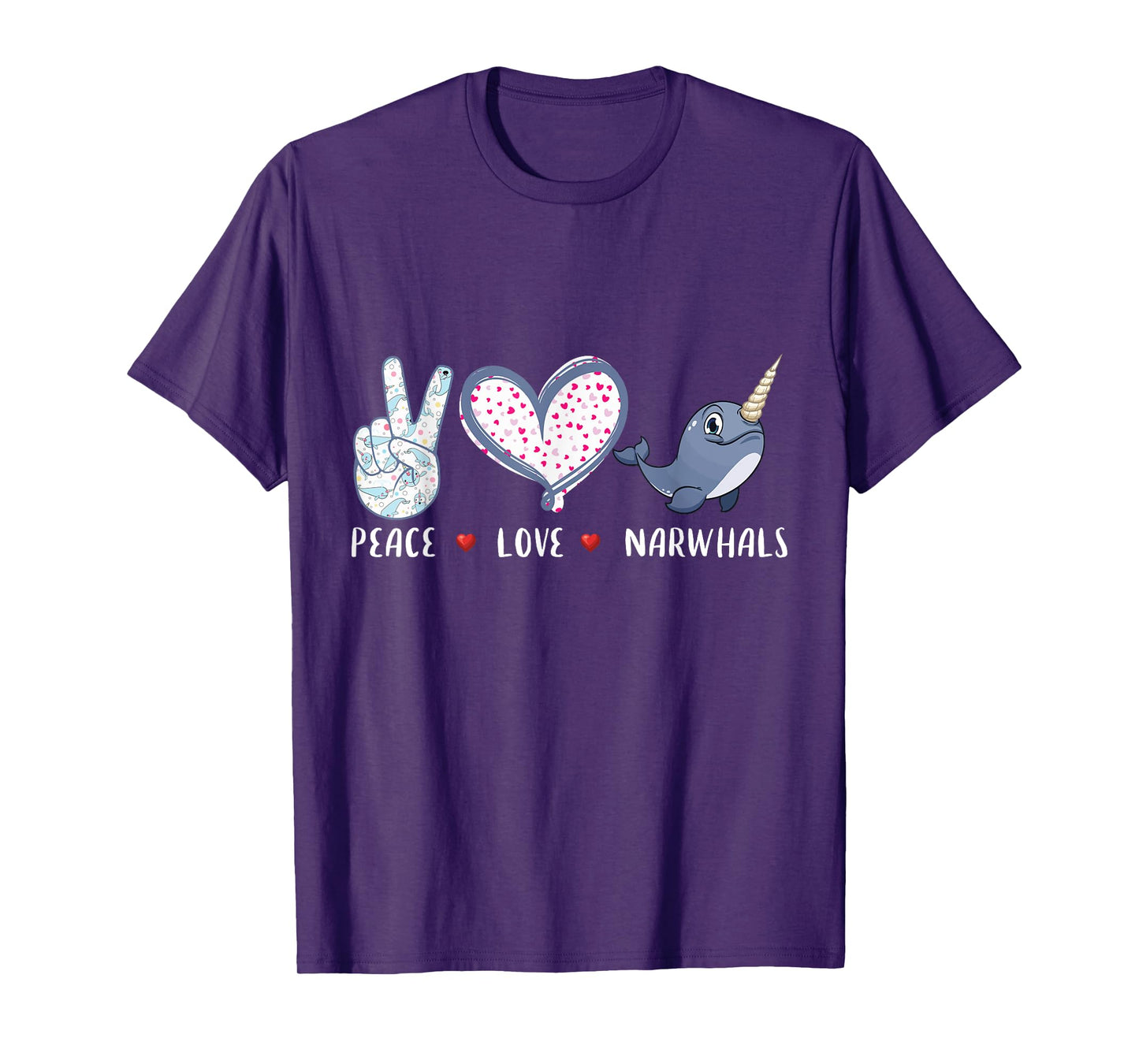 Peace love Narwhals gifts for girls boys kids women men T-Shirt