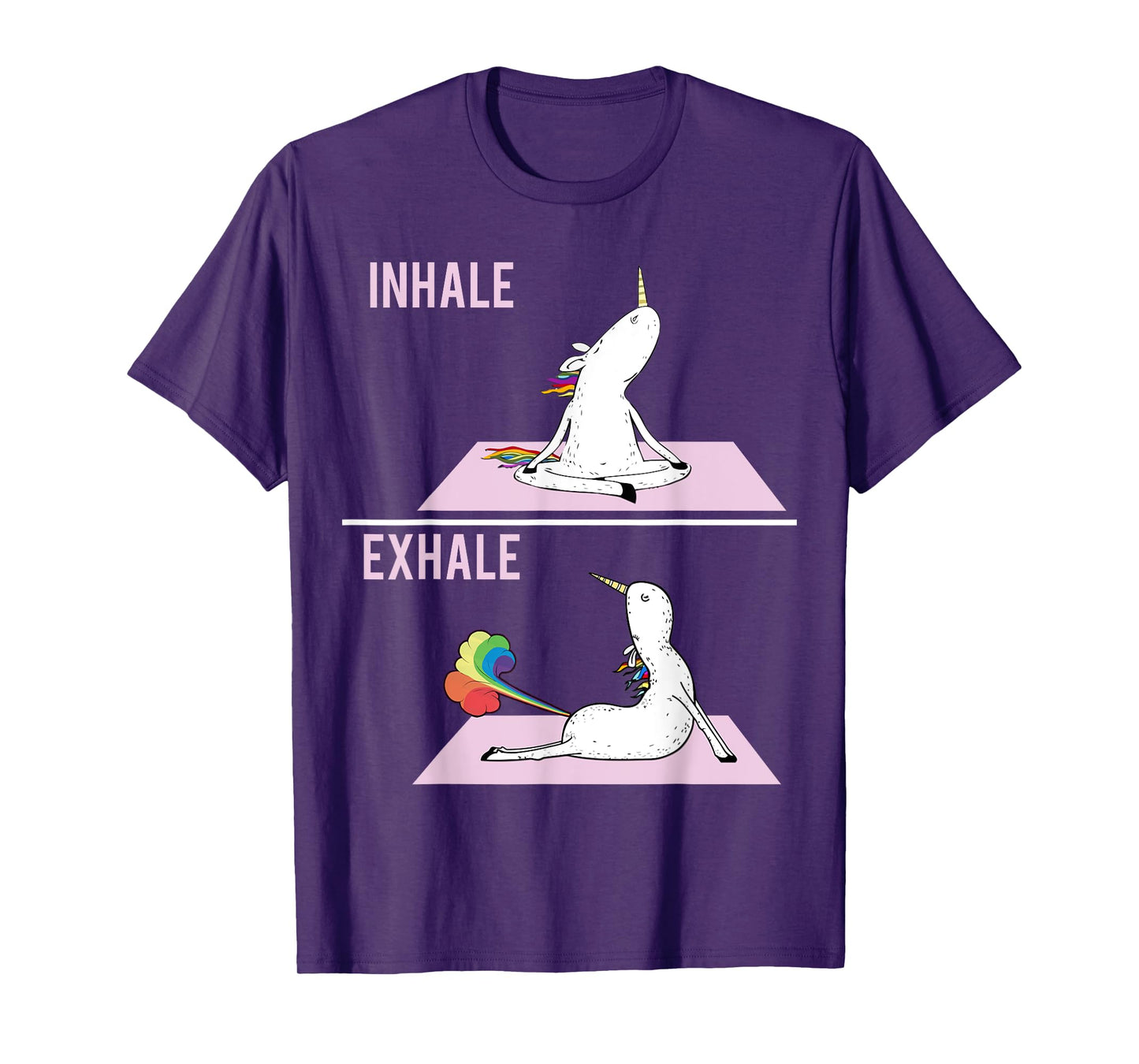 Unicorn Yoga Pose Inhale Exhale Farting Unicorn Funny Gift T-Shirt