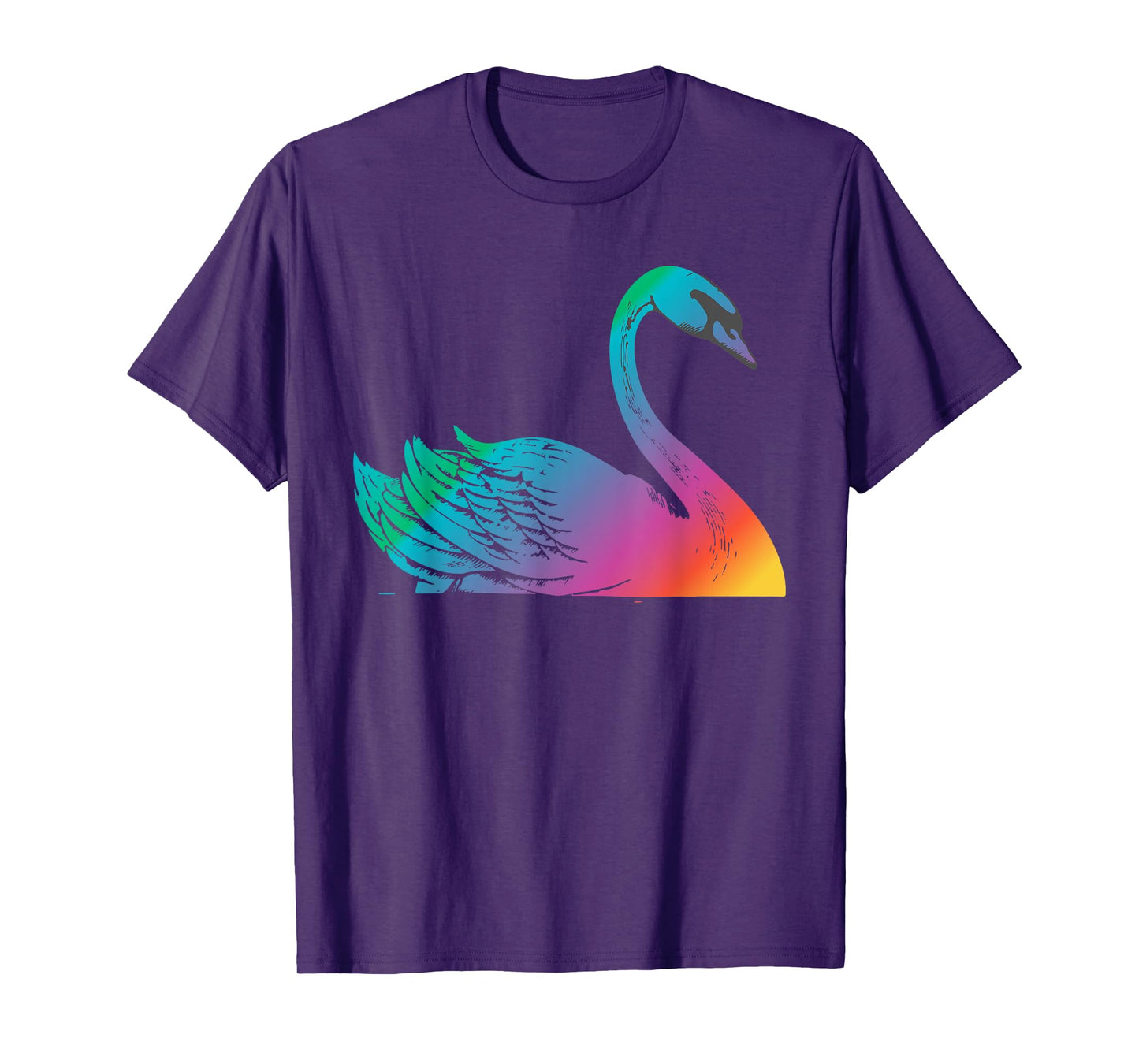 Swan Art Cute Artistic Colorful Swans Animal Bird Lake T-Shirt