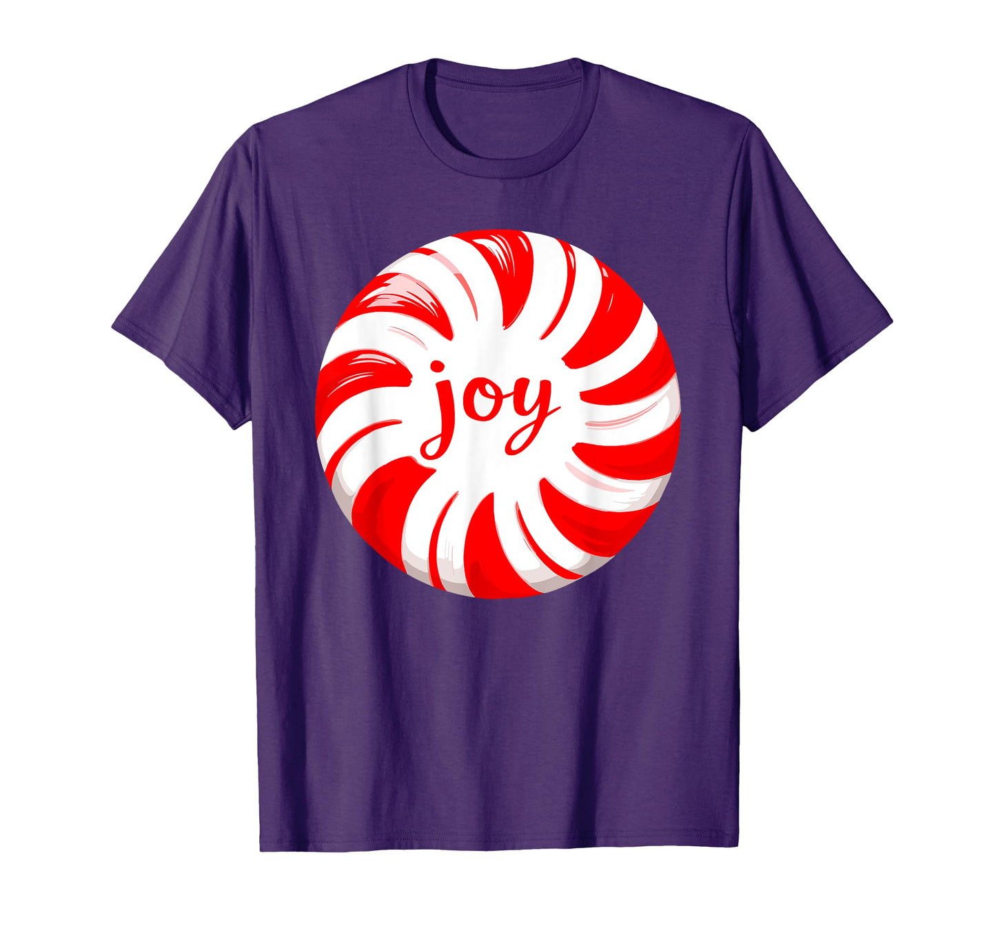 Peppermint Candy Cane Joy Merry Christmas Xmas Party Tee T-Shirt