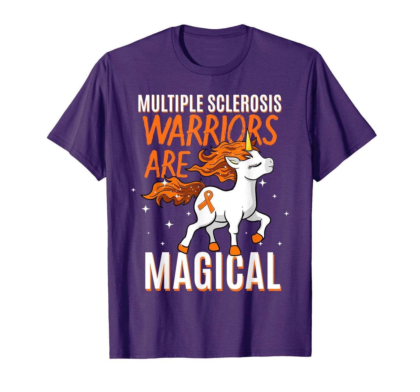 Niedliche Multiple Sklerose Awareness Kleidung Women's Graphic T-Shirt Black Small Classic Fit Short Sleeve Crew Neck Multiple Sclerosis Warriors Are Magical Unicorn Graphic T-Shirt