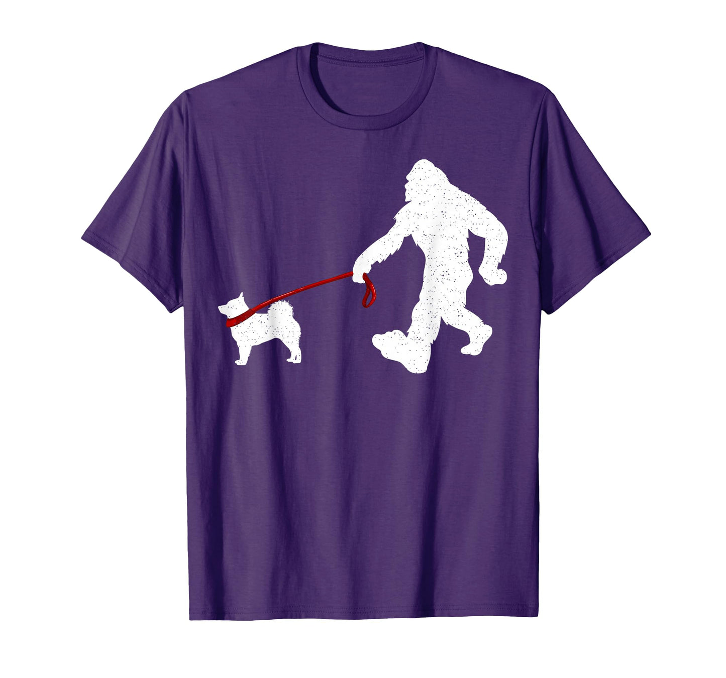 Funny Bigfoot Walking With Schipperke Dog Gifts T-Shirt