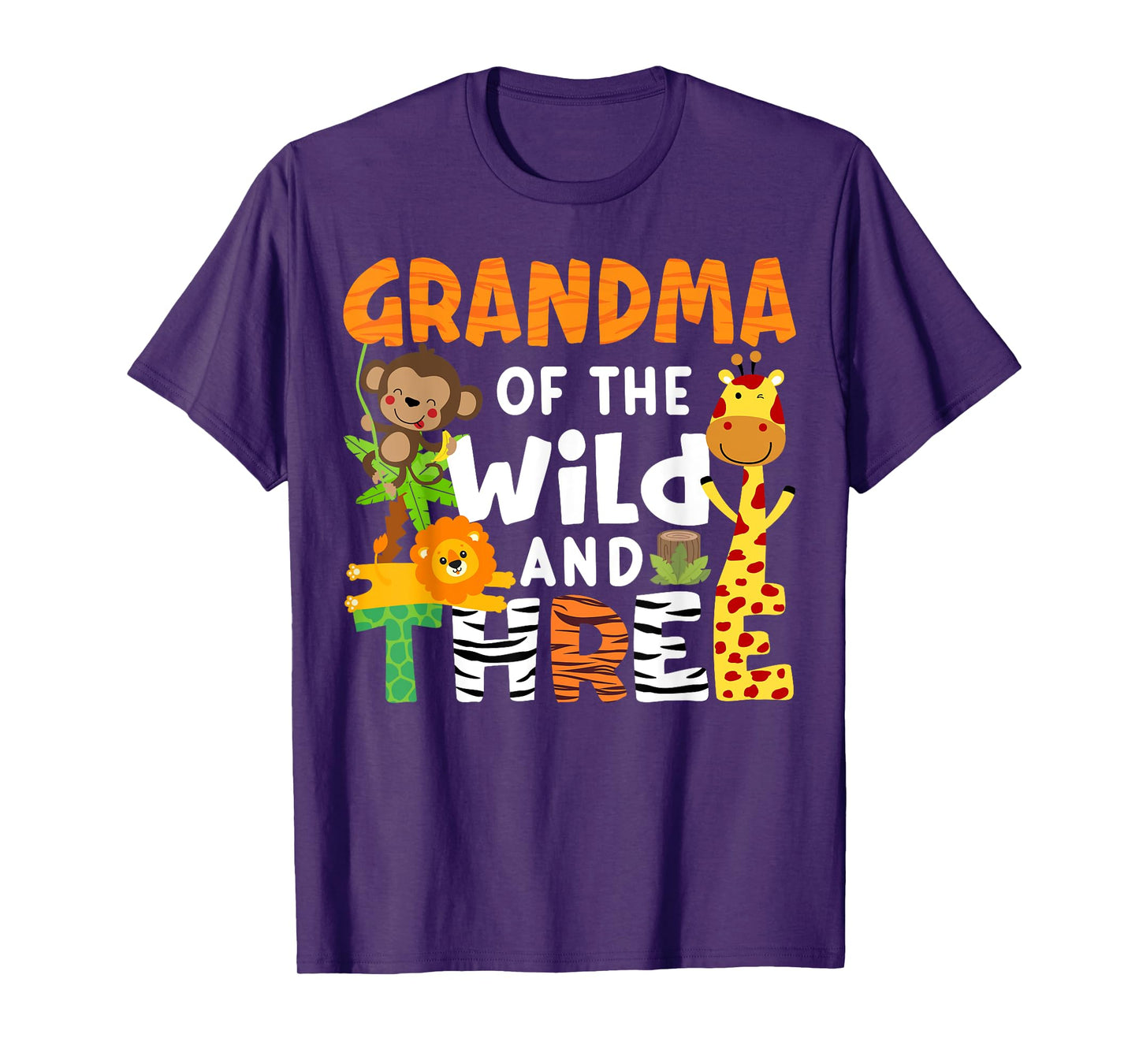 Grandma Of The Wild and Three Safari Jungle Zoo Theme Party T-Shirt