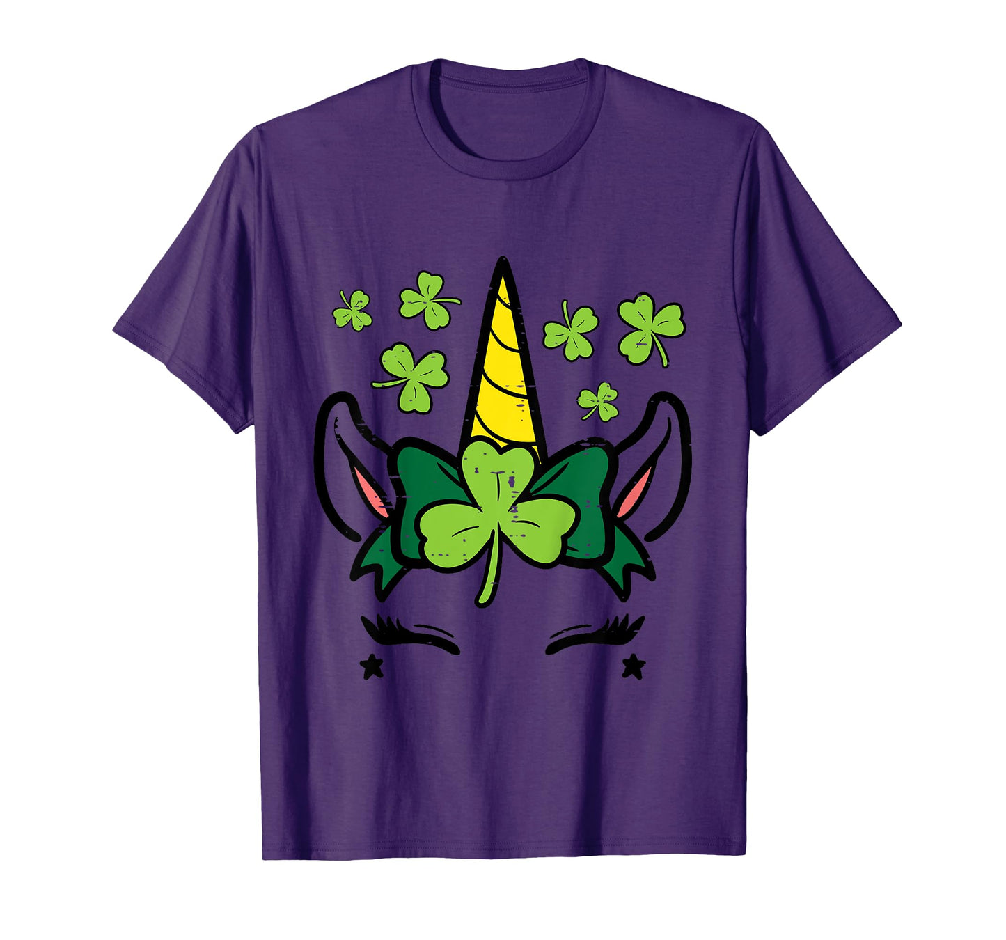 Kids St Patricks Day Unicorn Face Saint Pattys Girls Kids Toddler T-Shirt
