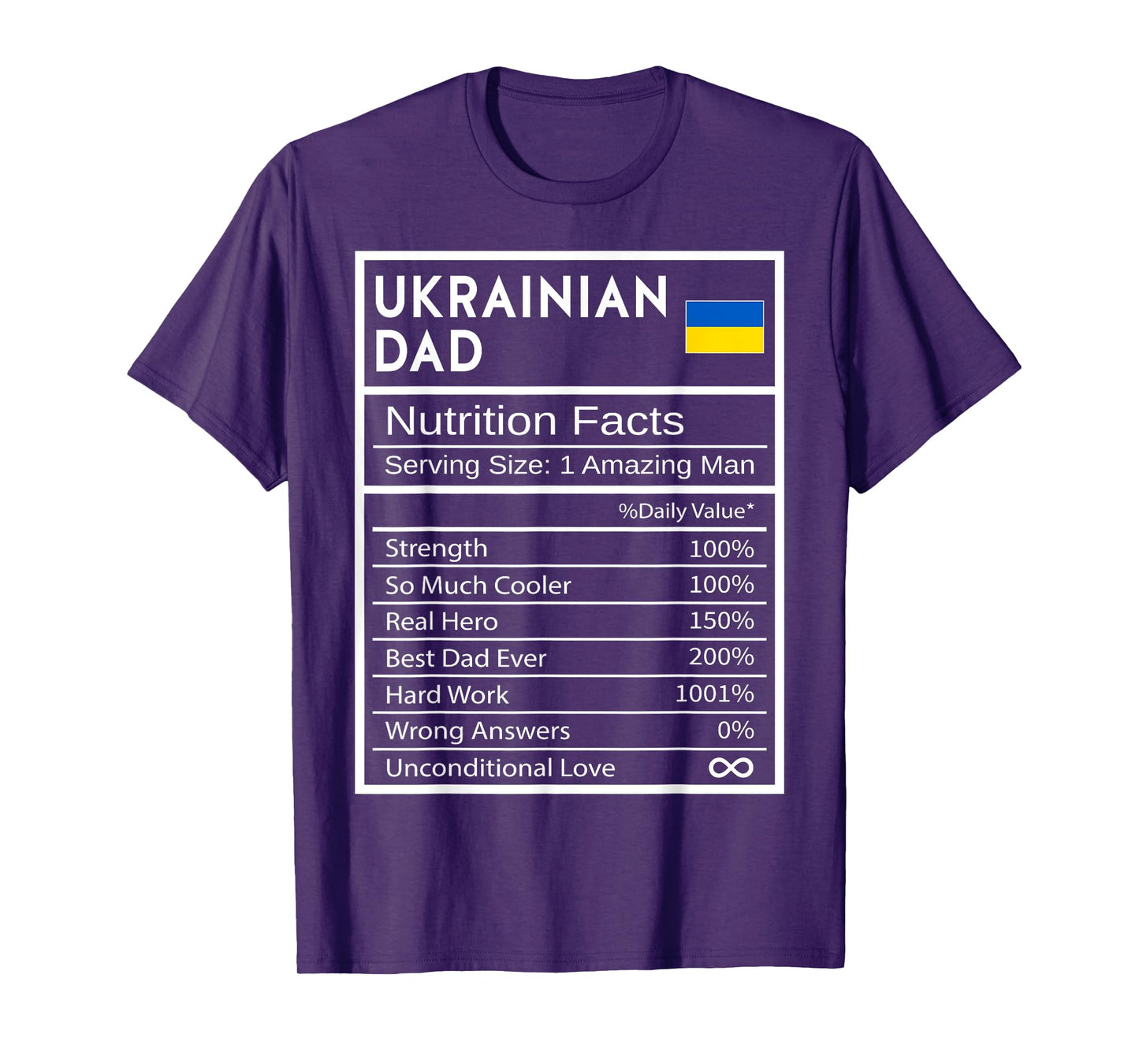 Ukrainian Dad Nutrition Facts National Pride Gift For Dad T-Shirt